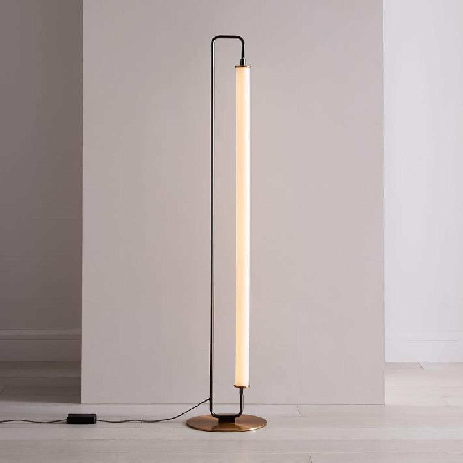 West Elm Linear Metal LED Floor Lamp in Burnished Bronze - image-1
