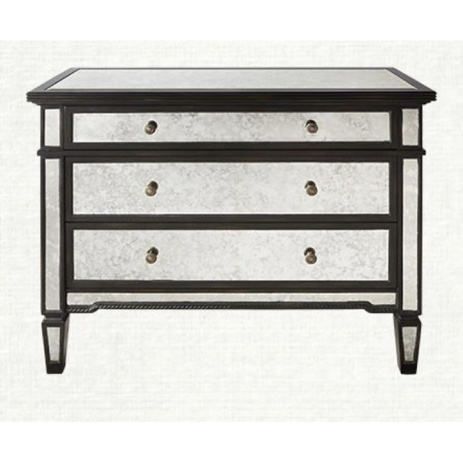 Arhaus Isla Mirrored Glass Dark Brown Wood Dresser - image-1