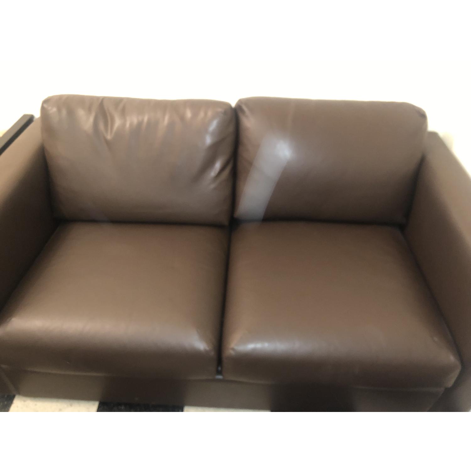 Ikea Leather Loveseat - image-1