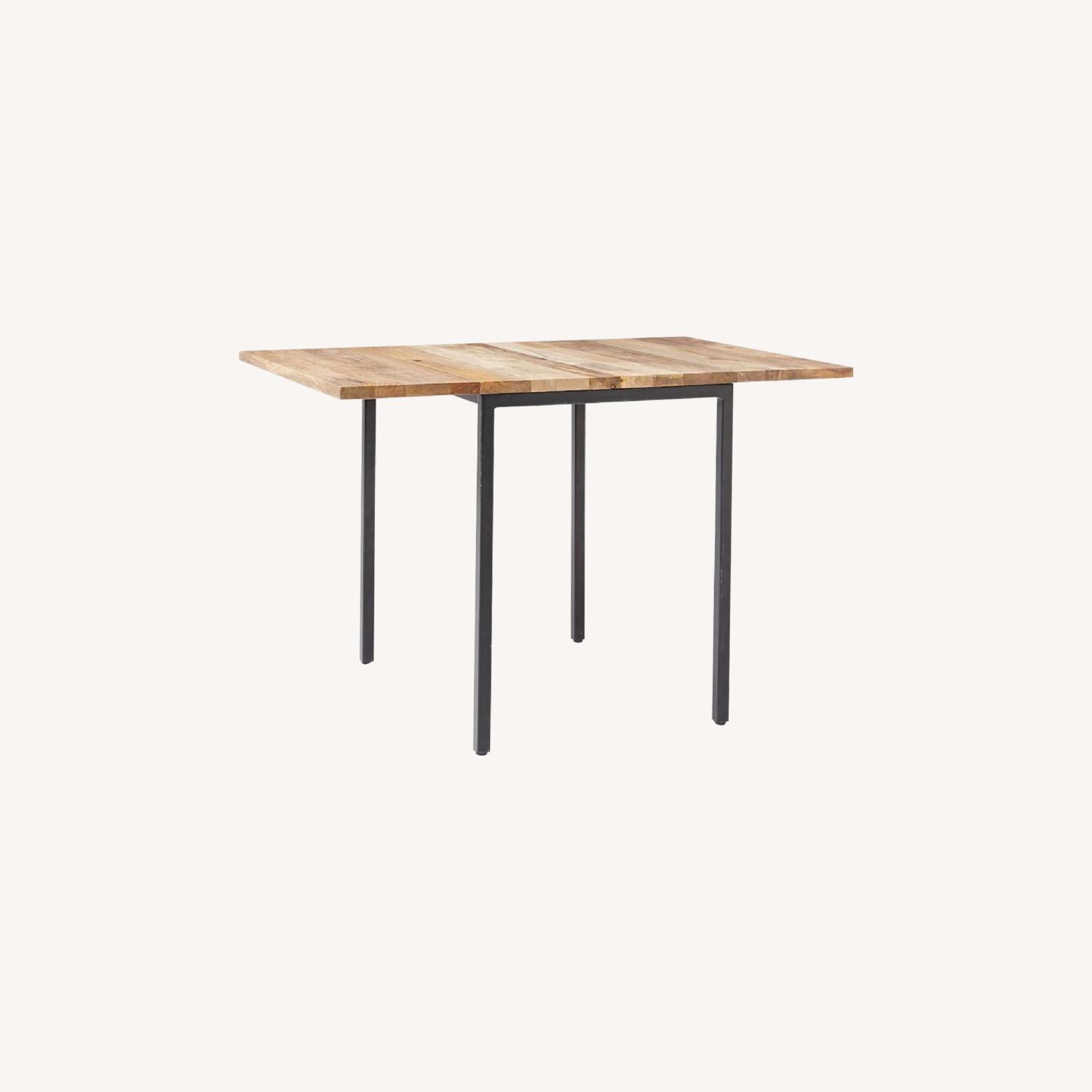 West Elm Box Frame Drop Leaf Expandable Table - image-0