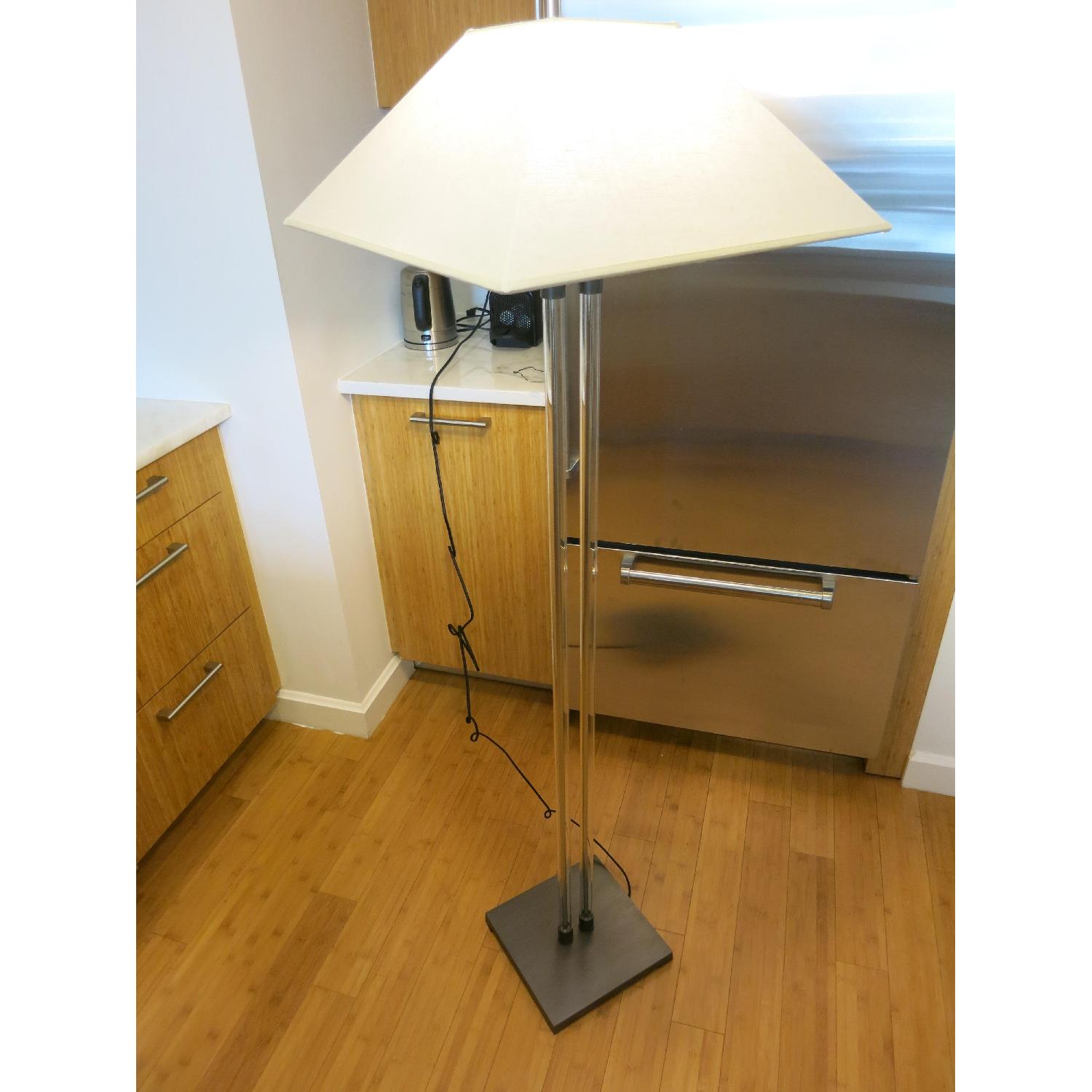 Restoration Hardware Twin Column Steel & Glass Floor Lamp - image-1