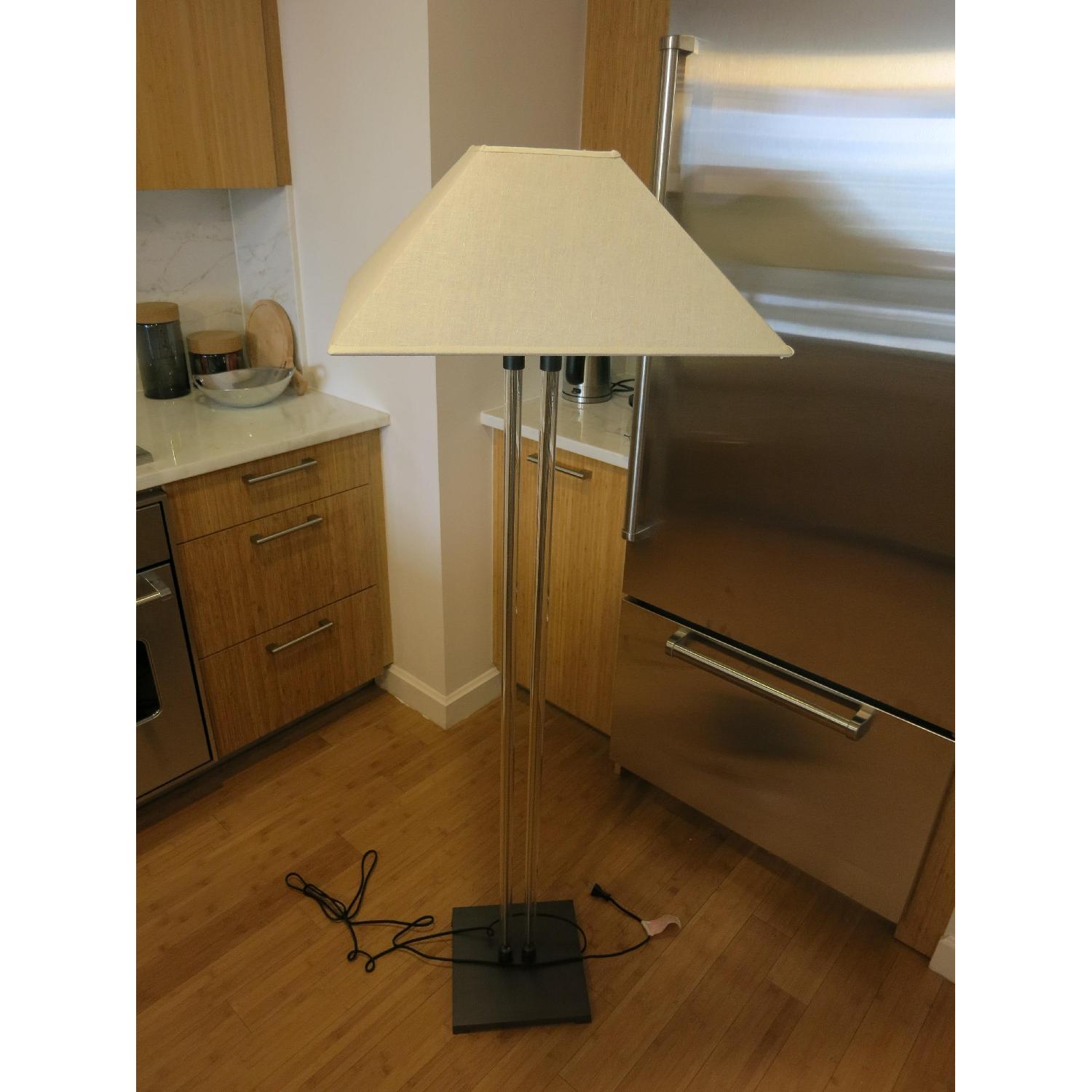 Restoration Hardware Twin Column Steel & Glass Floor Lamp - image-2