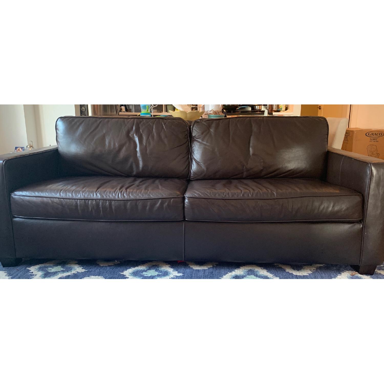 West Elm Henry Leather Sofa - image-1