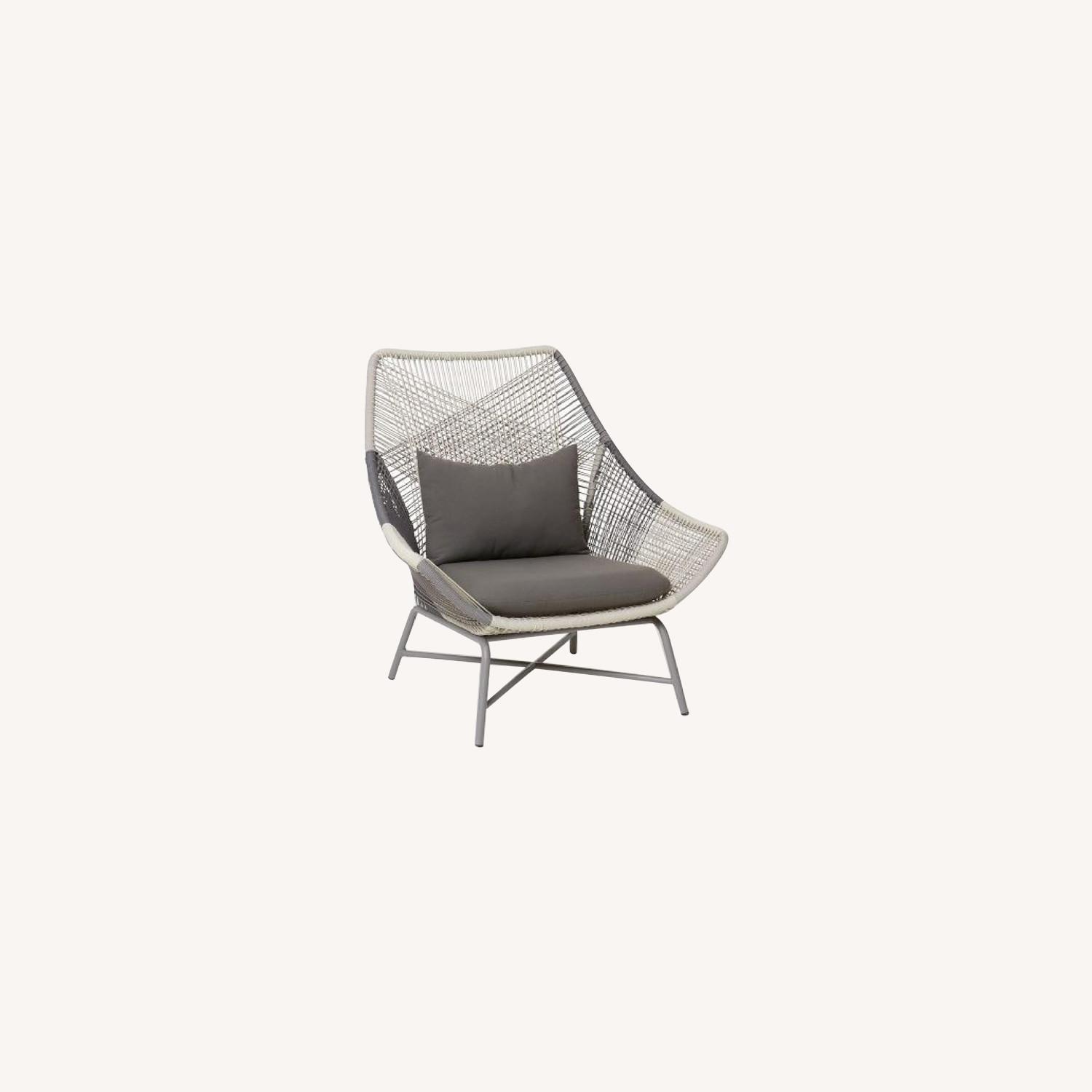 West Elm Huron Outdoor Lounge Chair & Ottoman AptDeco