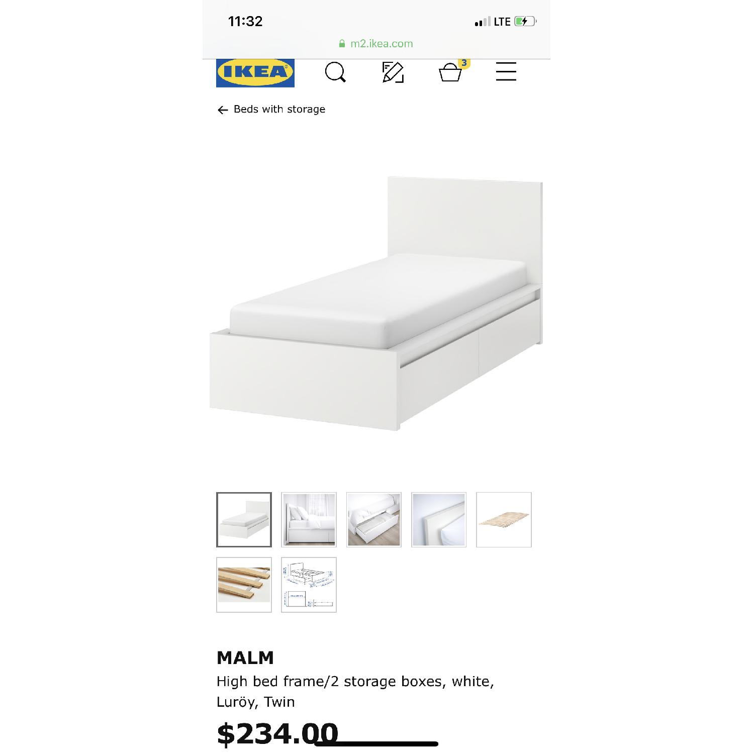 Ikea Malm Twin Storage Bed - image-1