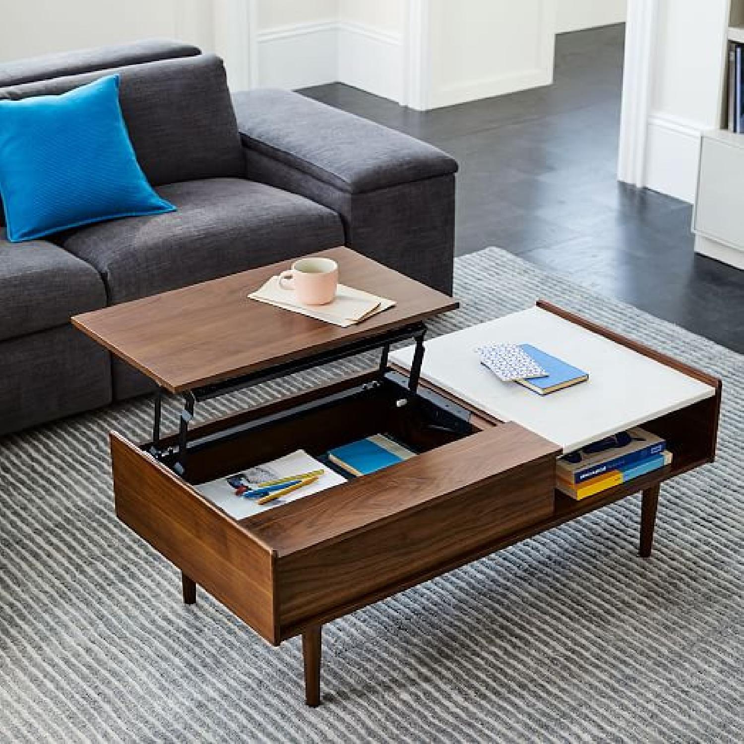West Elm Mid-Century Pop-Up Storage Coffee Table - image-2