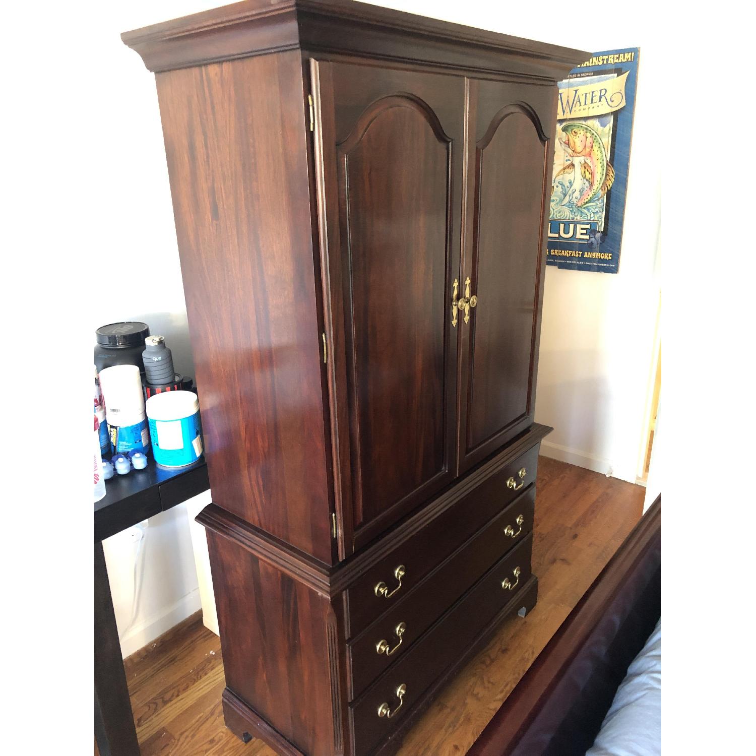 Custom Vintage Cherry Wood Armoire - image-1