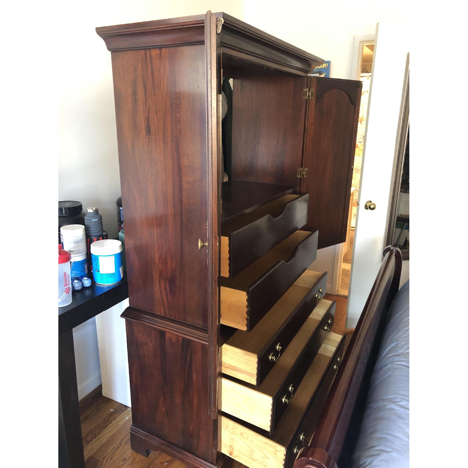 Custom Vintage Cherry Wood Armoire - image-3