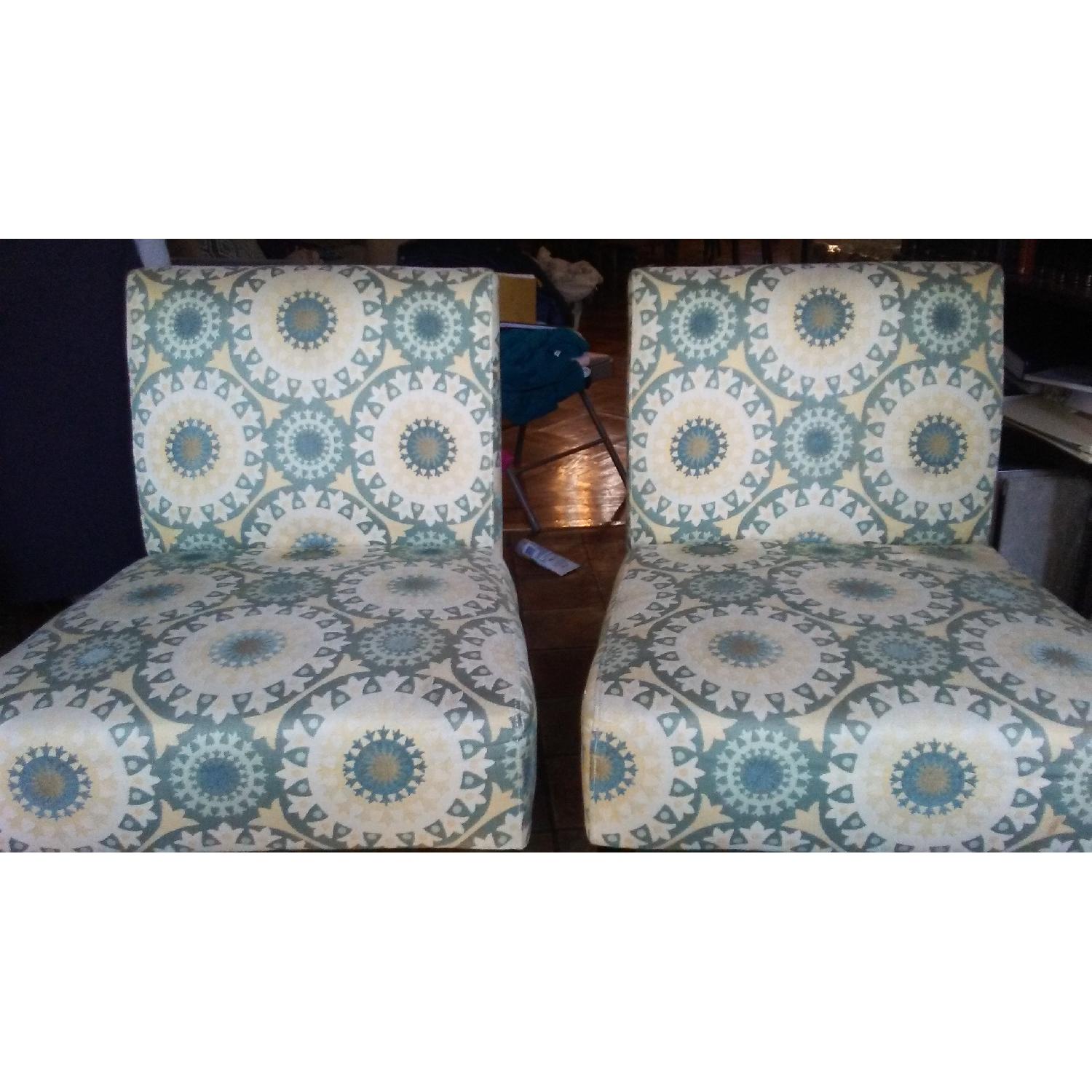 Handy Living Patterned Slipper Chairs - image-2