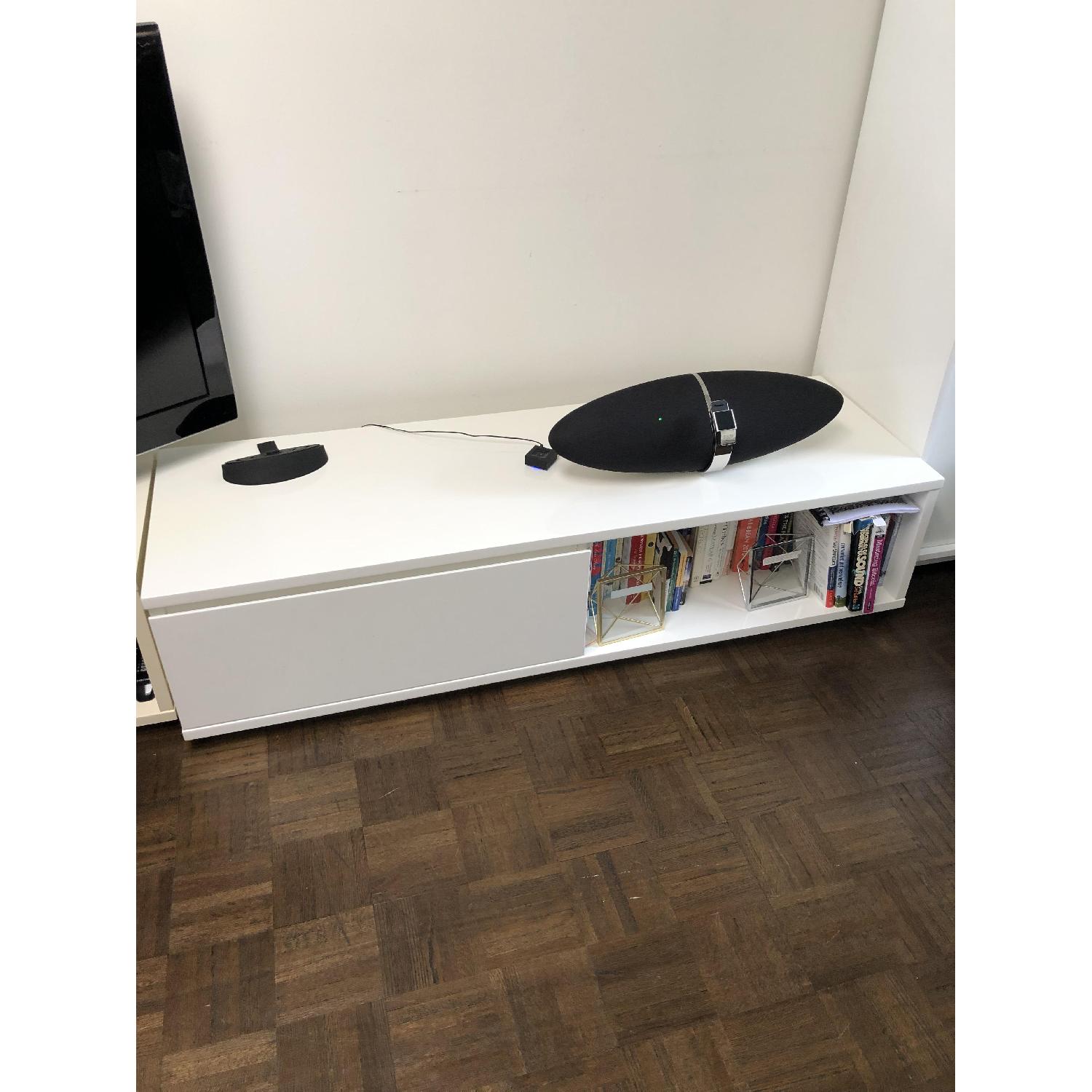 CB2 White Media Console - image-2