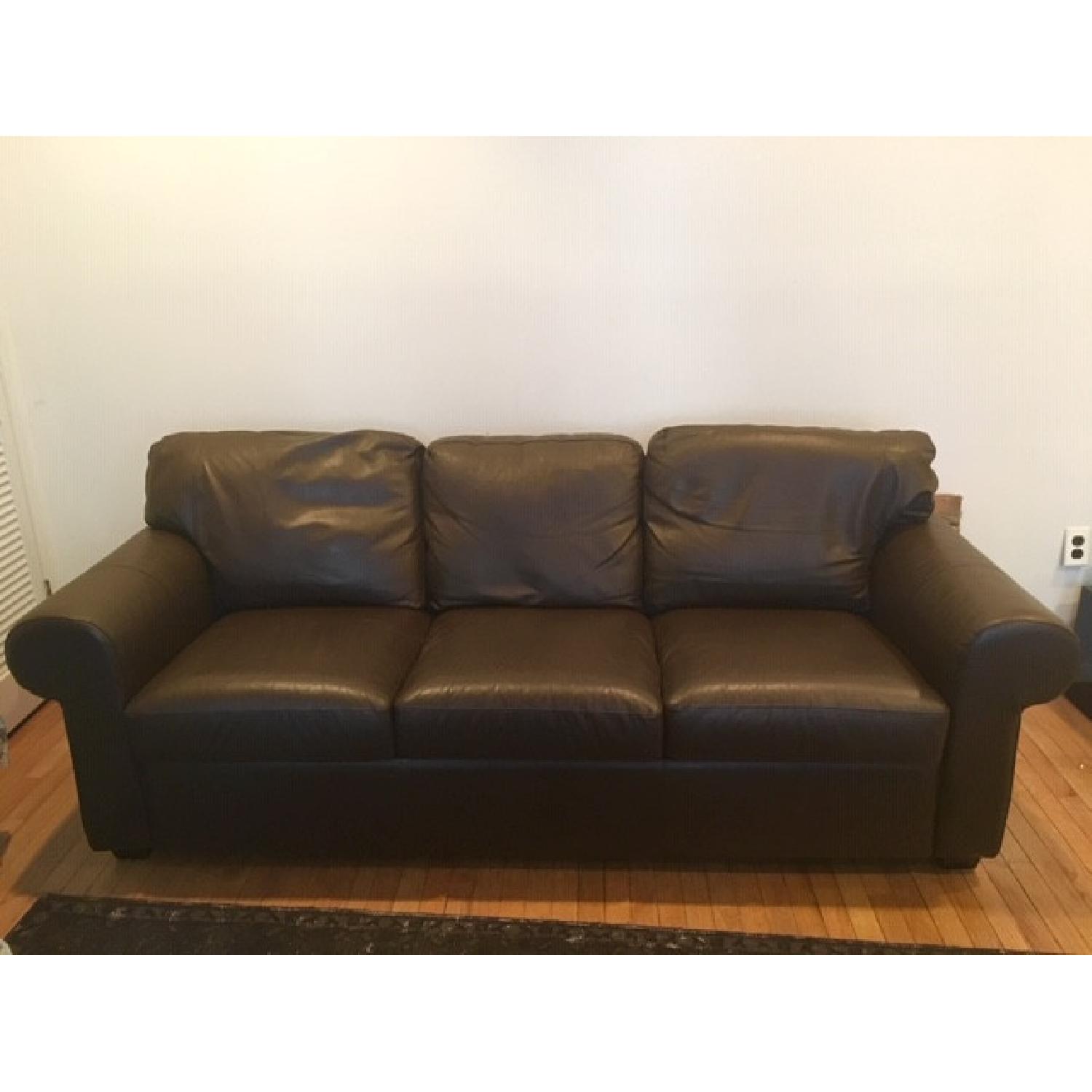 Ikea Ekorp Leather Three Seater Sofa - image-1