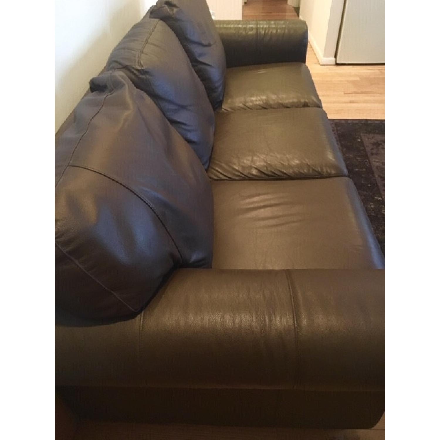 Ikea Ekorp Leather Three Seater Sofa - image-3