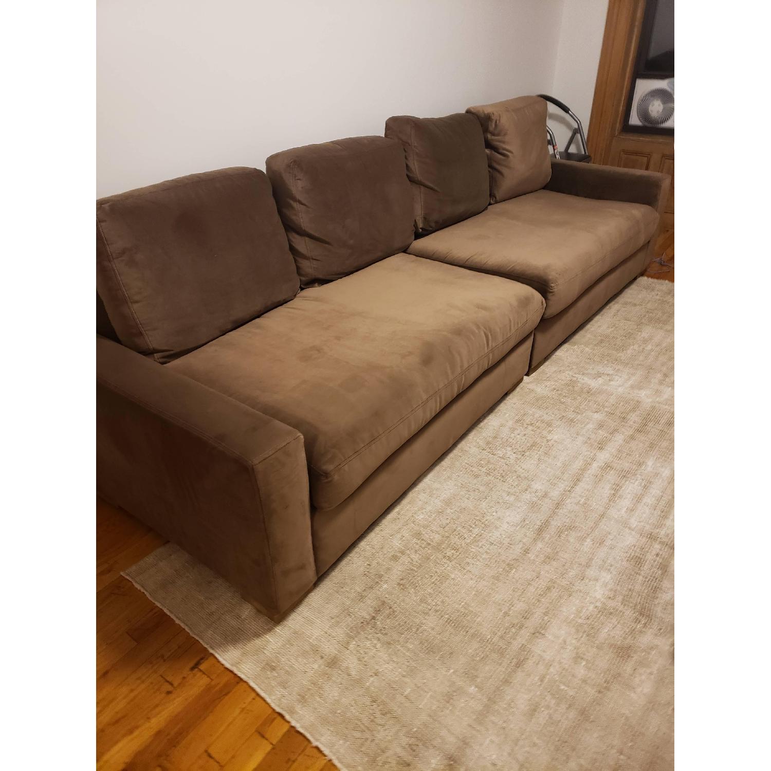 Restoration Hardware Maxwell 2-Piece Sofa in Mocha Velvet - image-1