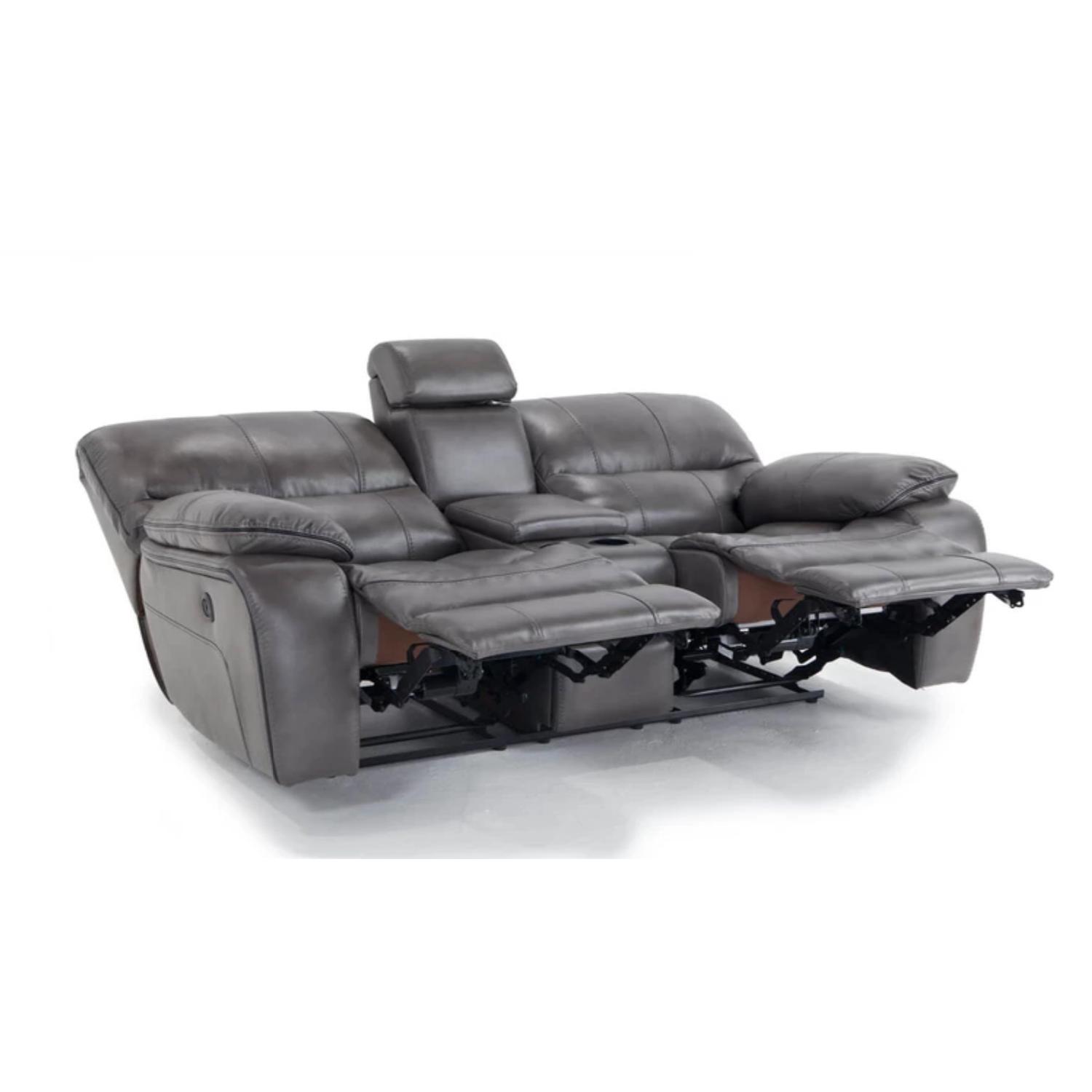 Bob's Avenger Gray Power Reclining Console Loveseat - image-2