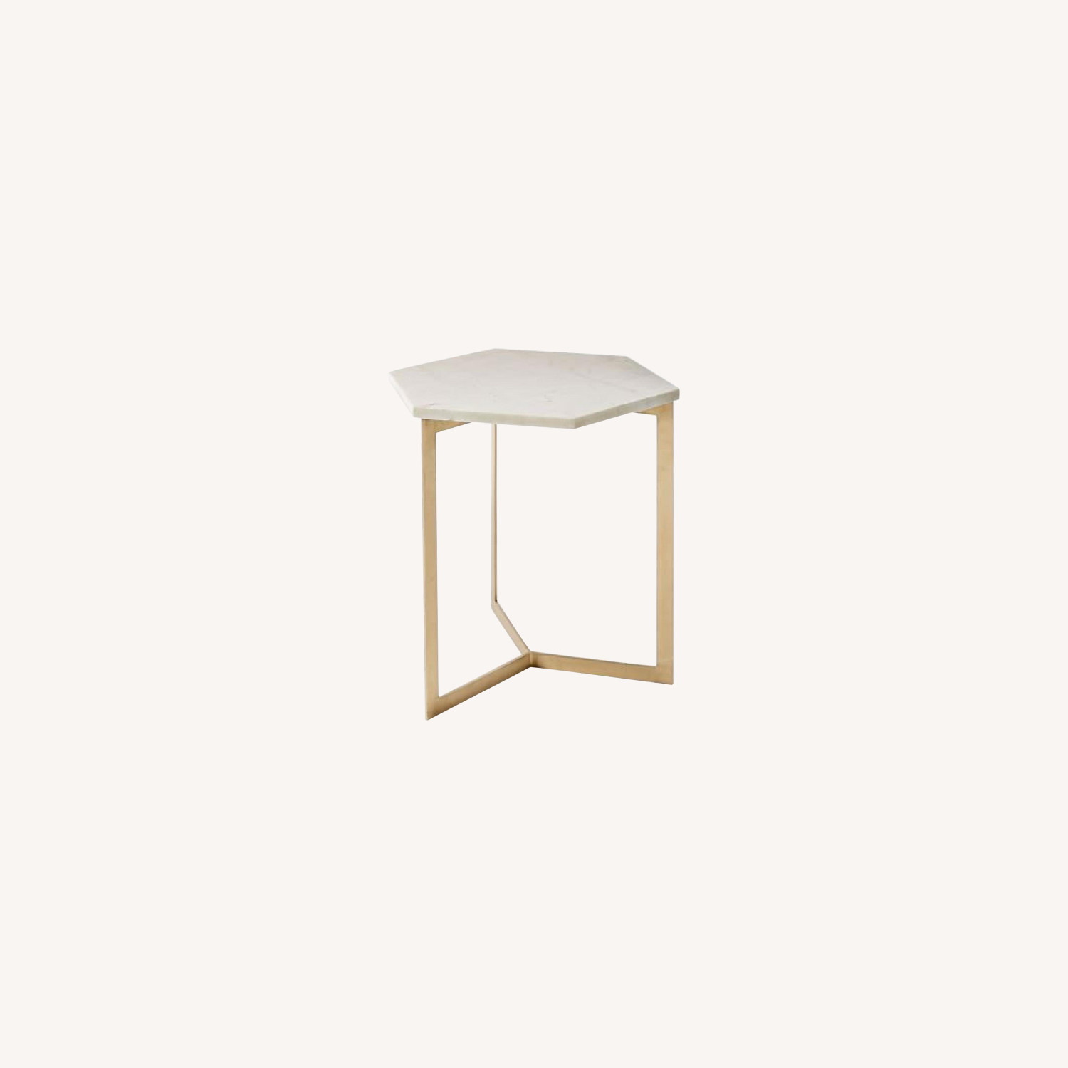 West Elm Hex Tables in Marble Antique Brass