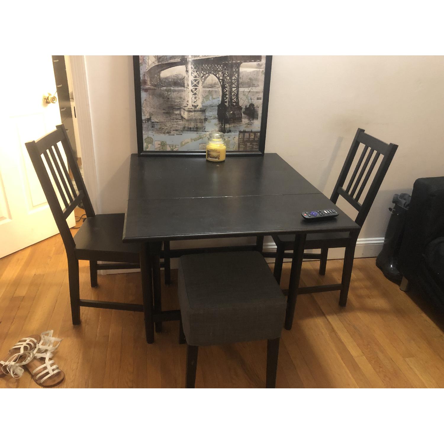 Ikea Black 5- Piece Drop-Leaf Dining Set - image-1