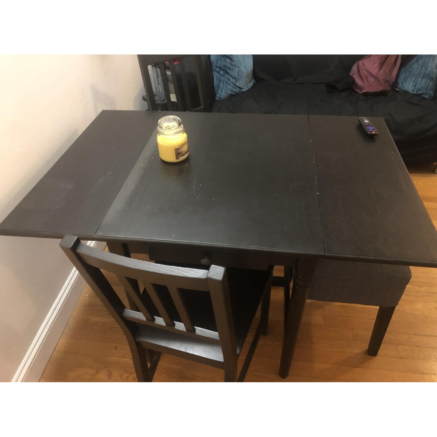 Ikea Black 5- Piece Drop-Leaf Dining Set - image-2