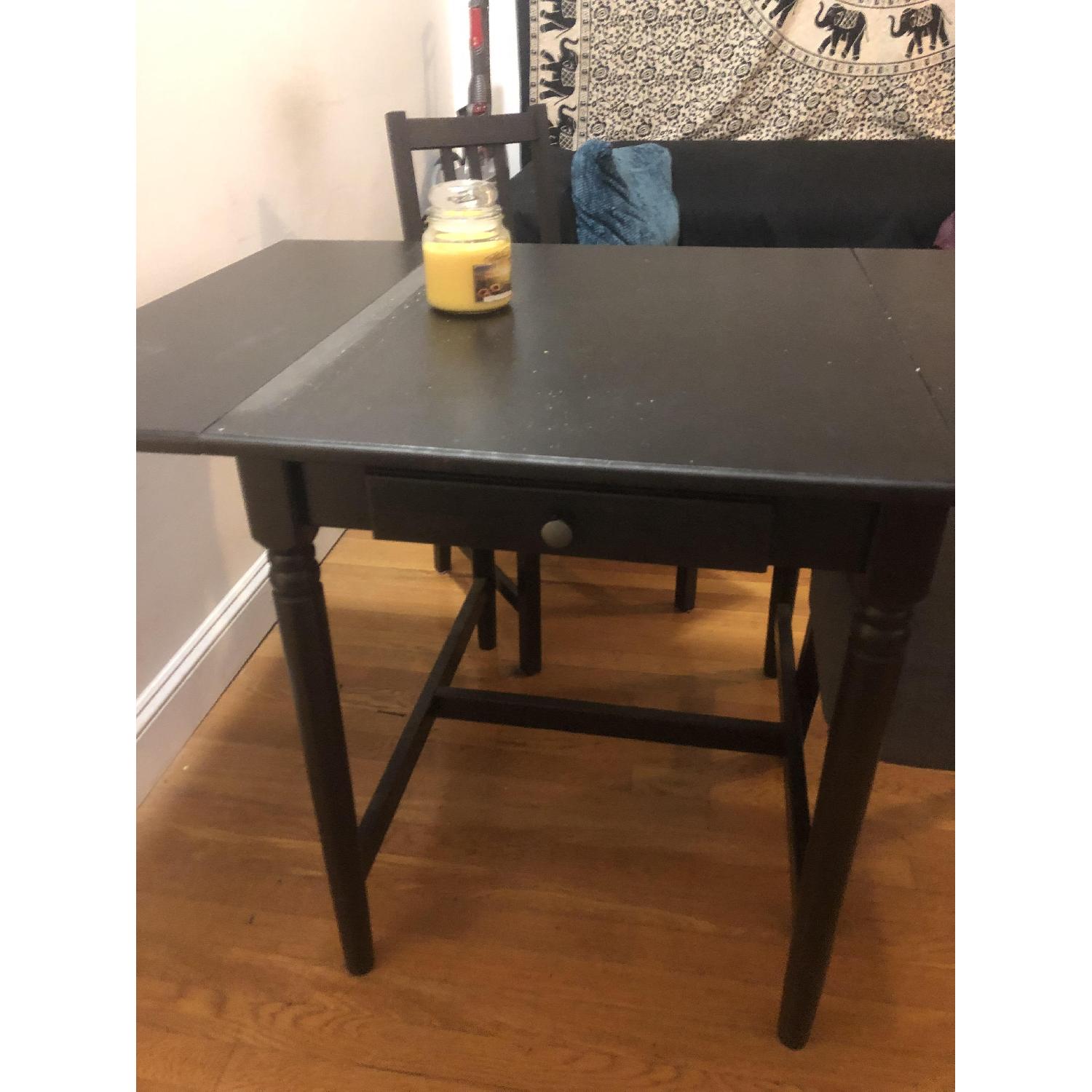 Ikea Black 5- Piece Drop-Leaf Dining Set - image-3