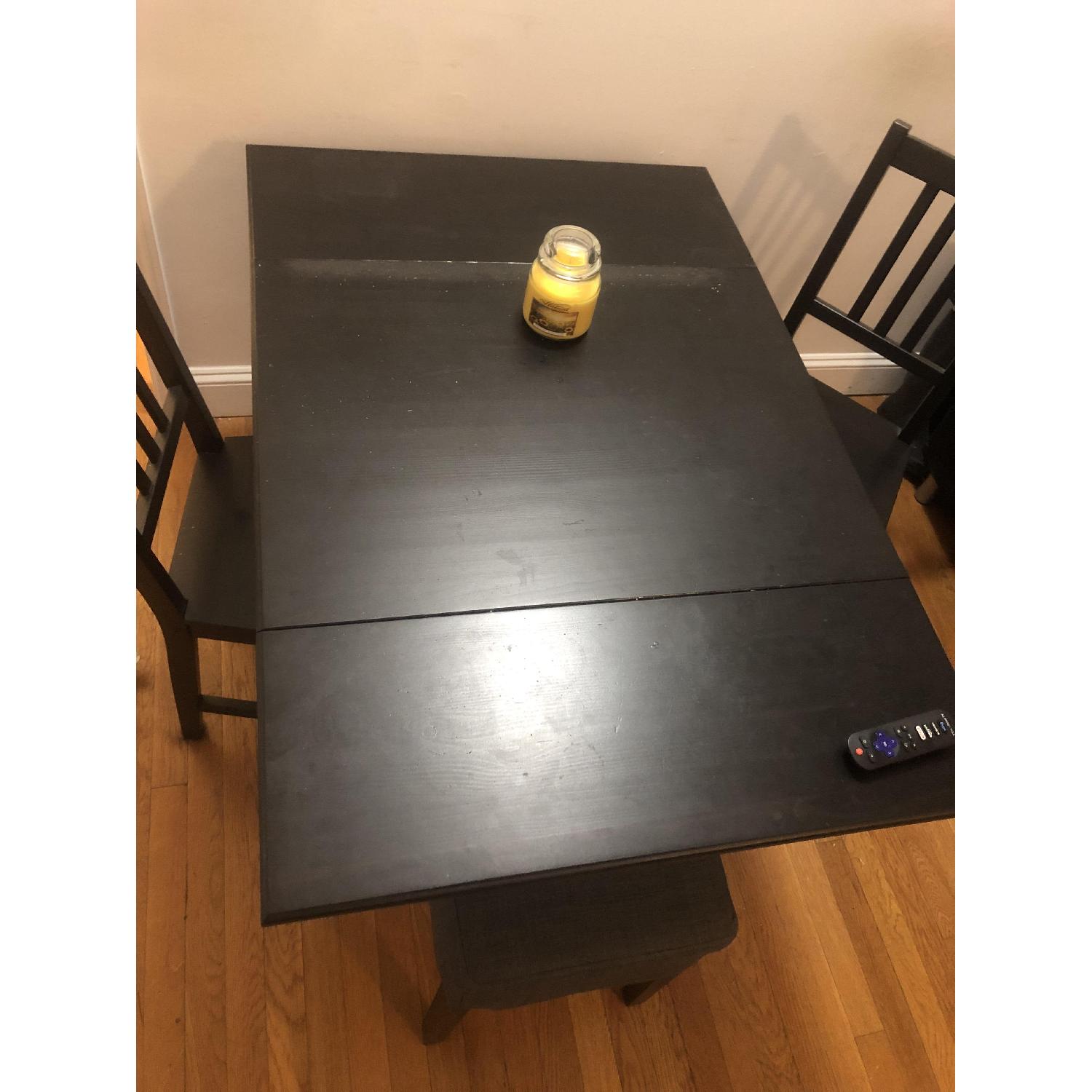 Ikea Black 5- Piece Drop-Leaf Dining Set - image-4