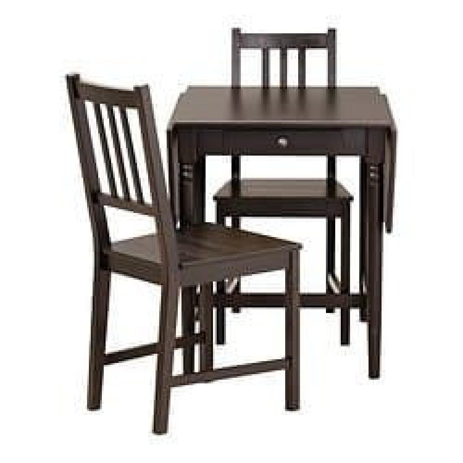 Ikea Black 5- Piece Drop-Leaf Dining Set - image-6