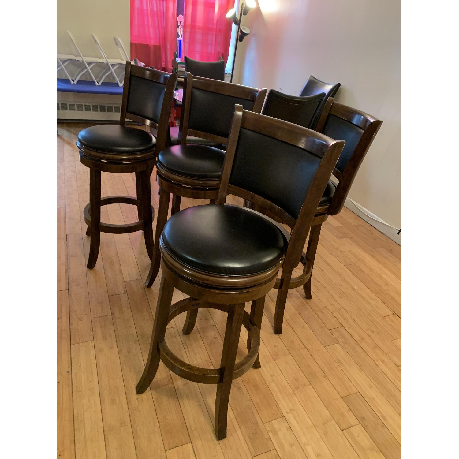 Brown Leather Bar Stools - image-2