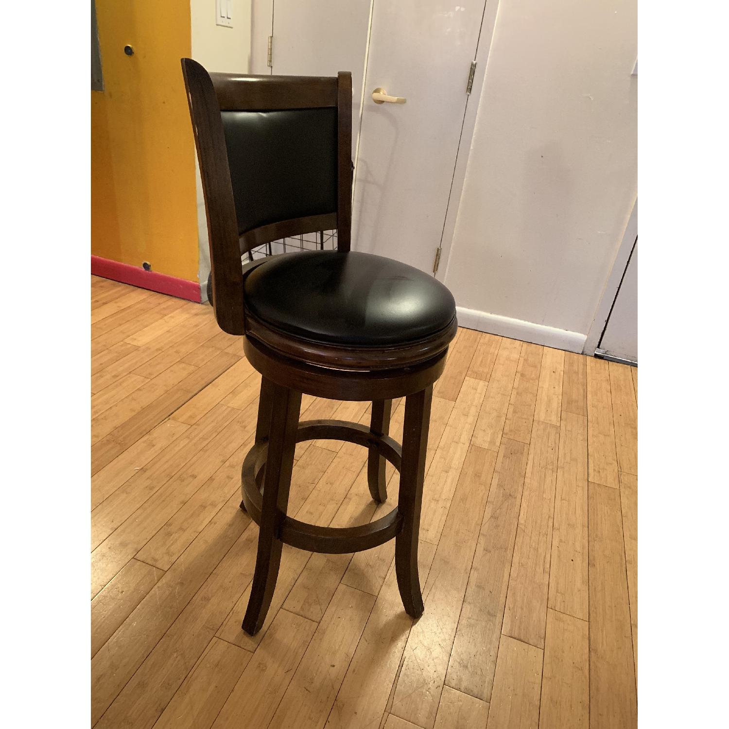 Brown Leather Bar Stools - image-3