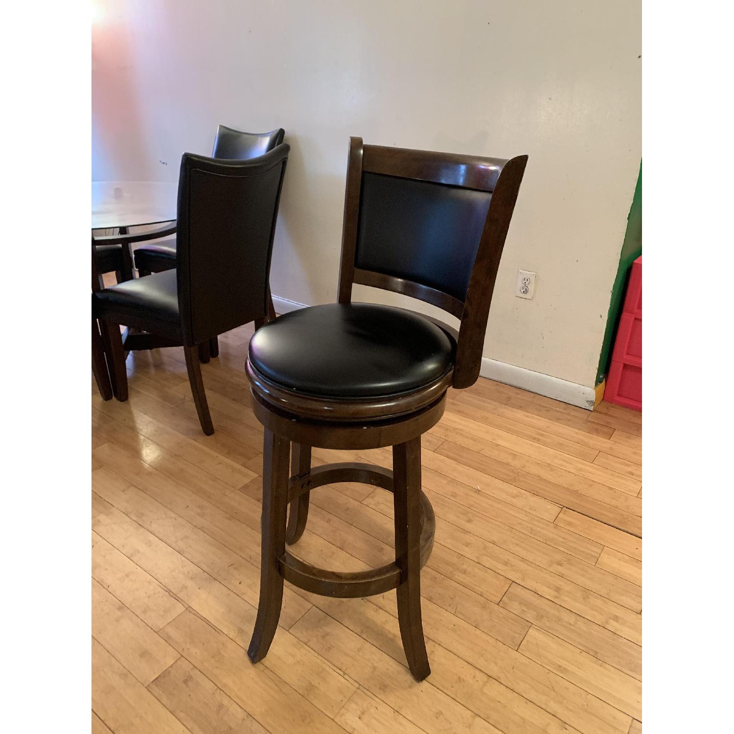 Brown Leather Bar Stools - image-4