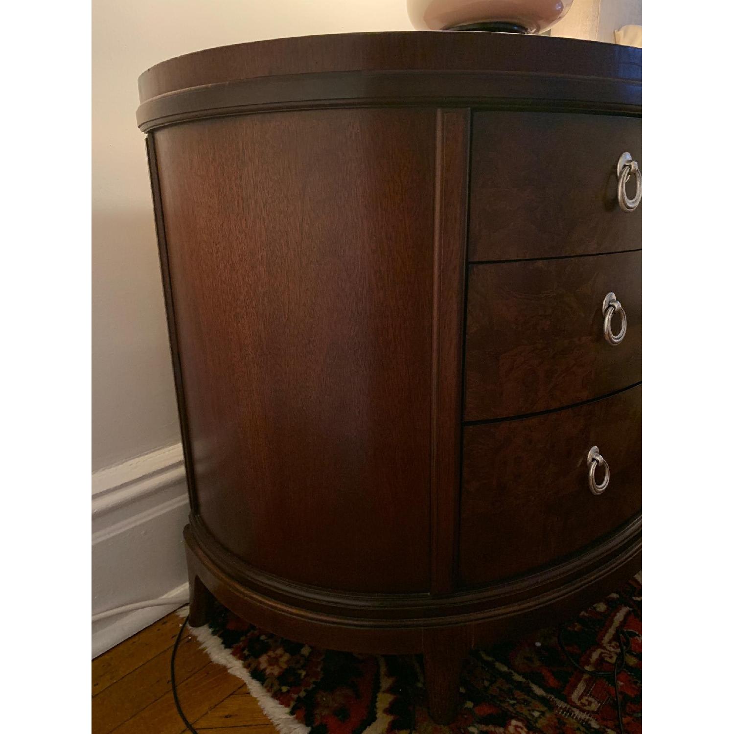 Thomasville Bogart Collection Burled Wood Chest Nightstand Aptdeco