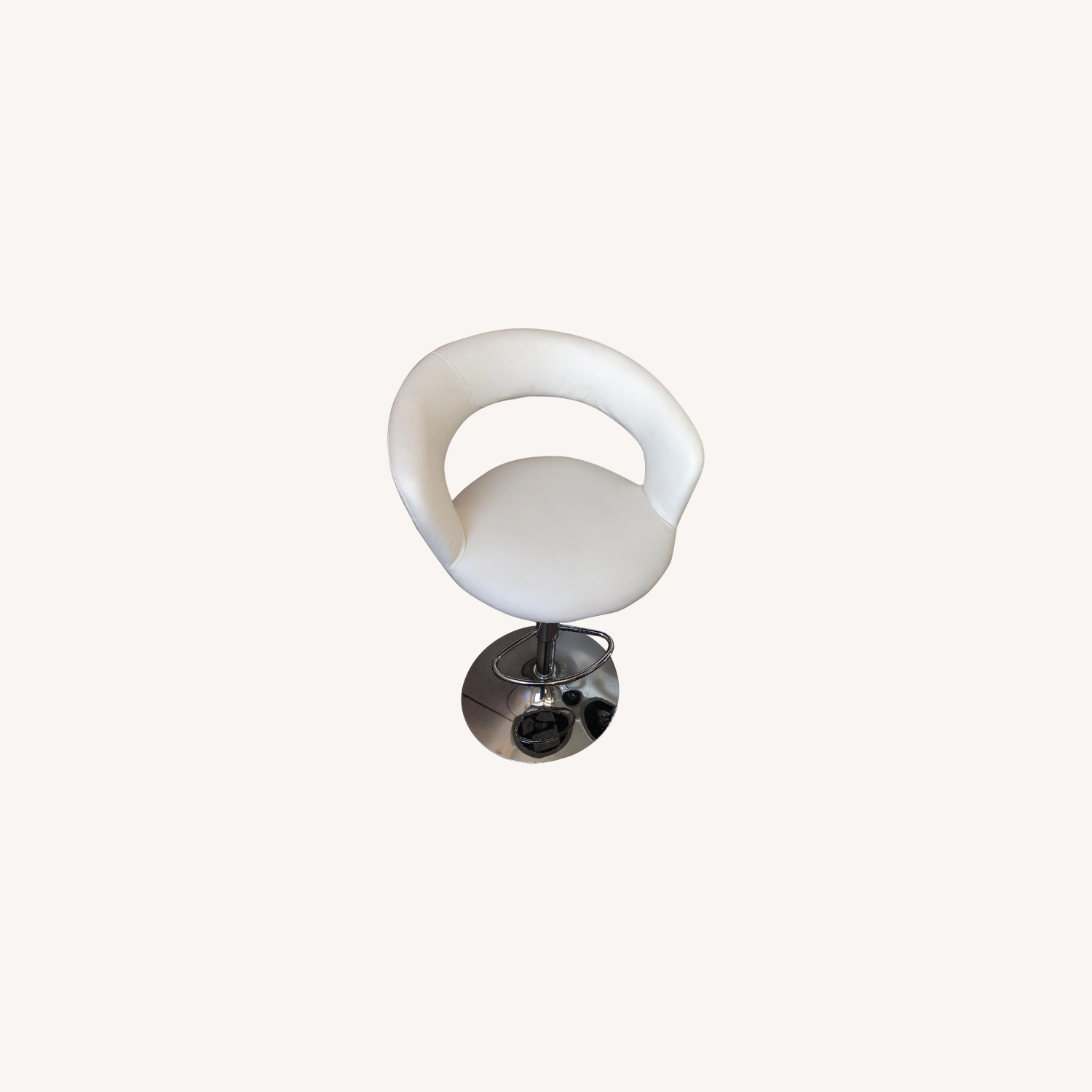 Modern Off-White Swivel Barstools w/ Cushioned Seat/Back
