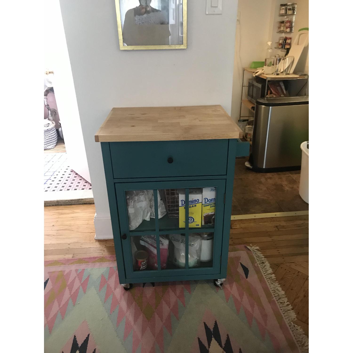Target Teal Kitchen Cart - image-2