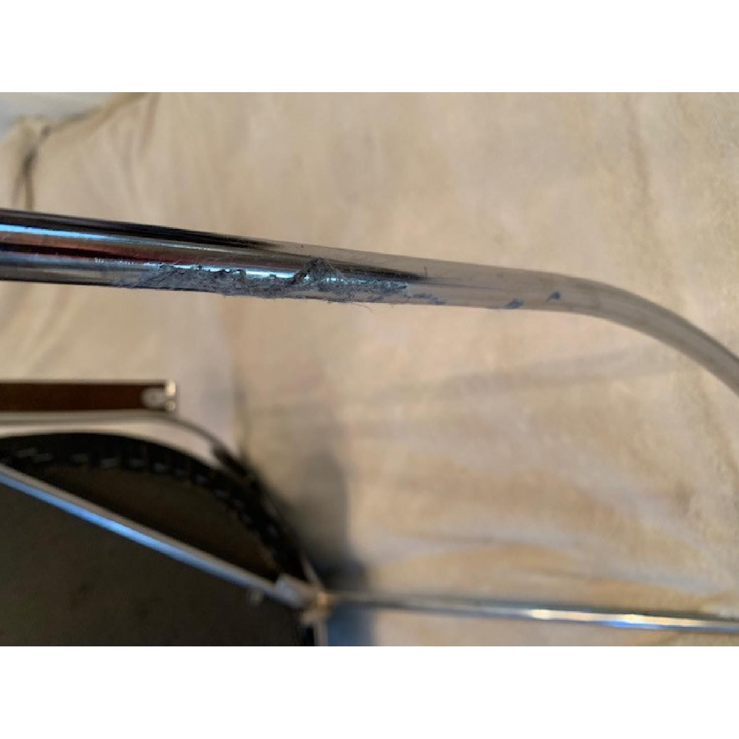 Vintage Mid Century Modern Chrome Black Leather Chair - image-5