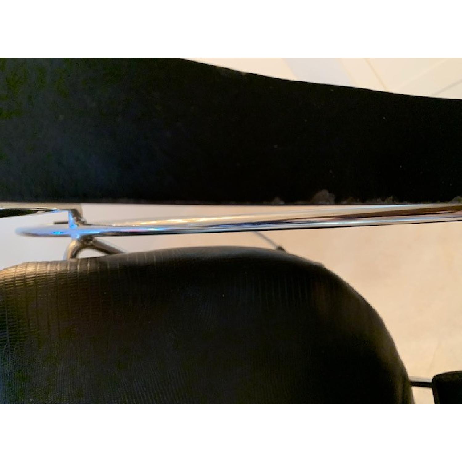 Vintage Mid Century Modern Chrome Black Leather Chair - image-7
