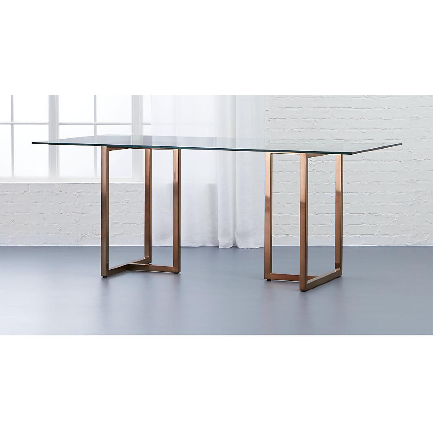 CB2 Glass & Brass Dining Table - image-1