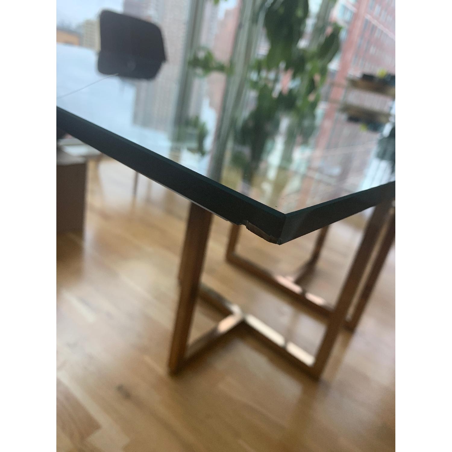 CB2 Glass & Brass Dining Table - image-4