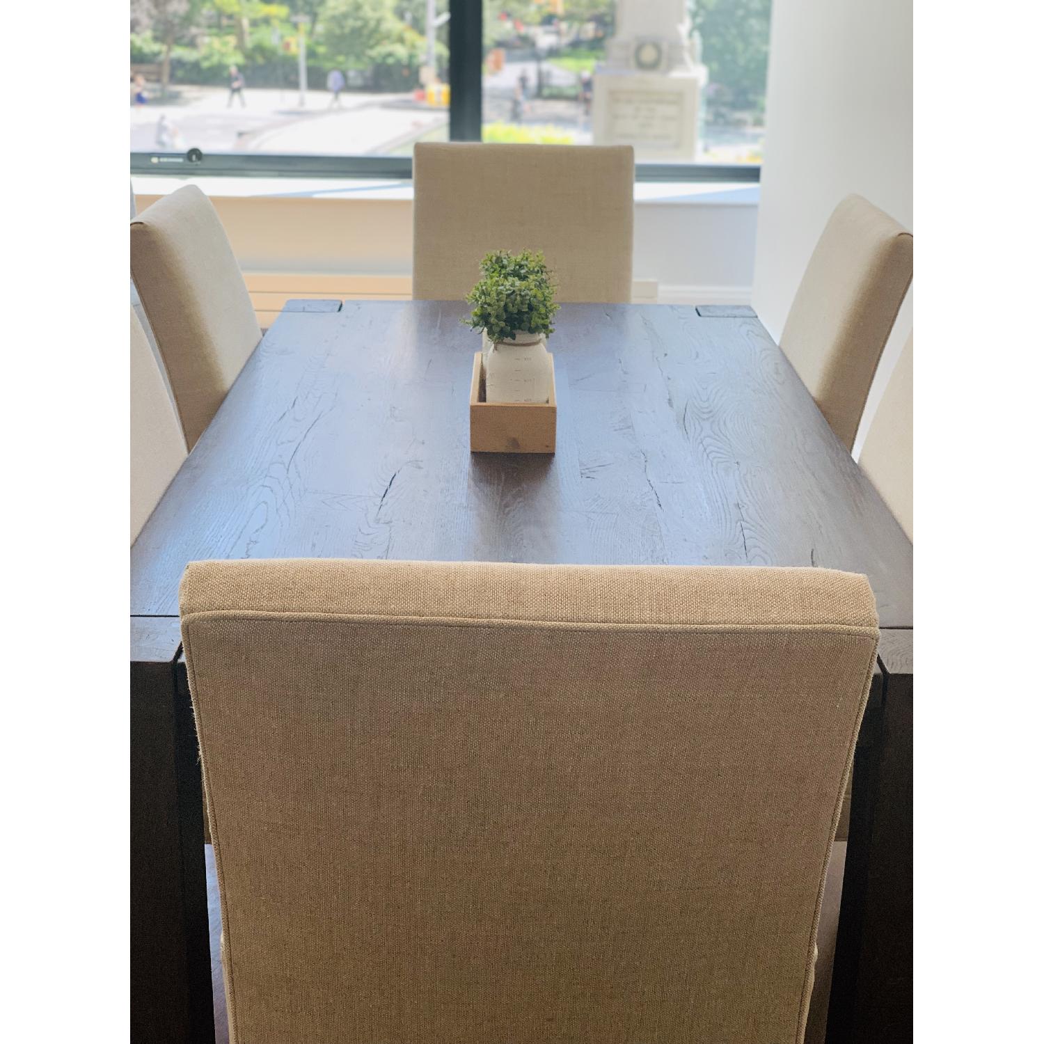 Restoration Hardware Reclaimed Oak Parsons Dining Set - image-5