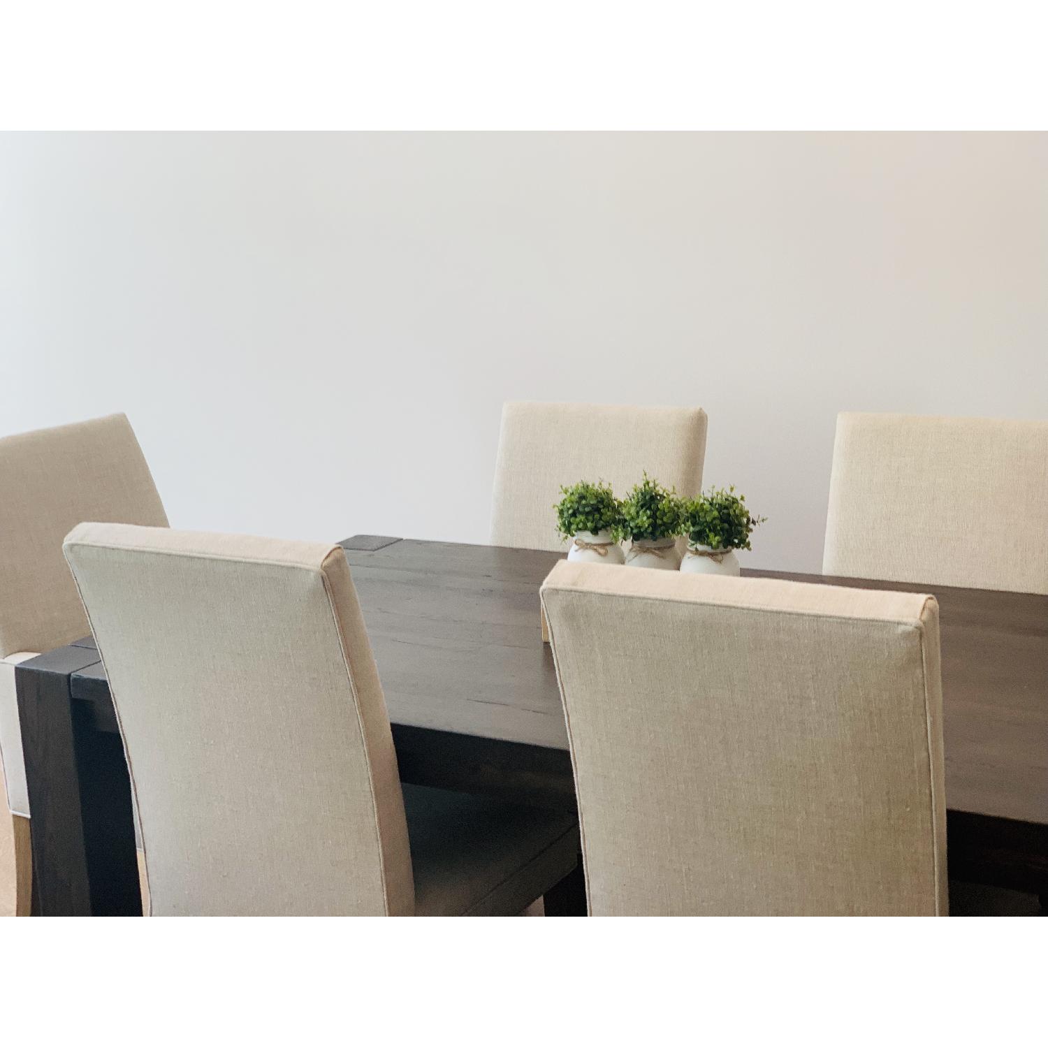 Restoration Hardware Reclaimed Oak Parsons Dining Set - image-6