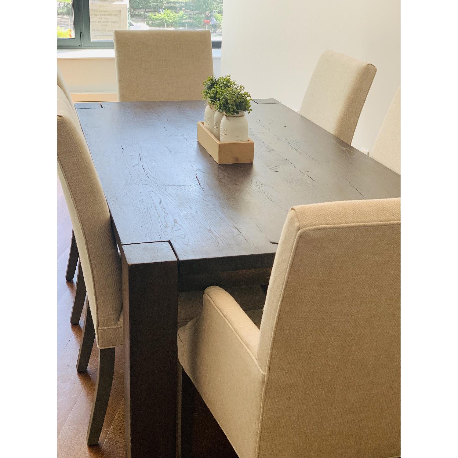 Restoration Hardware Reclaimed Oak Parsons Dining Set - image-8