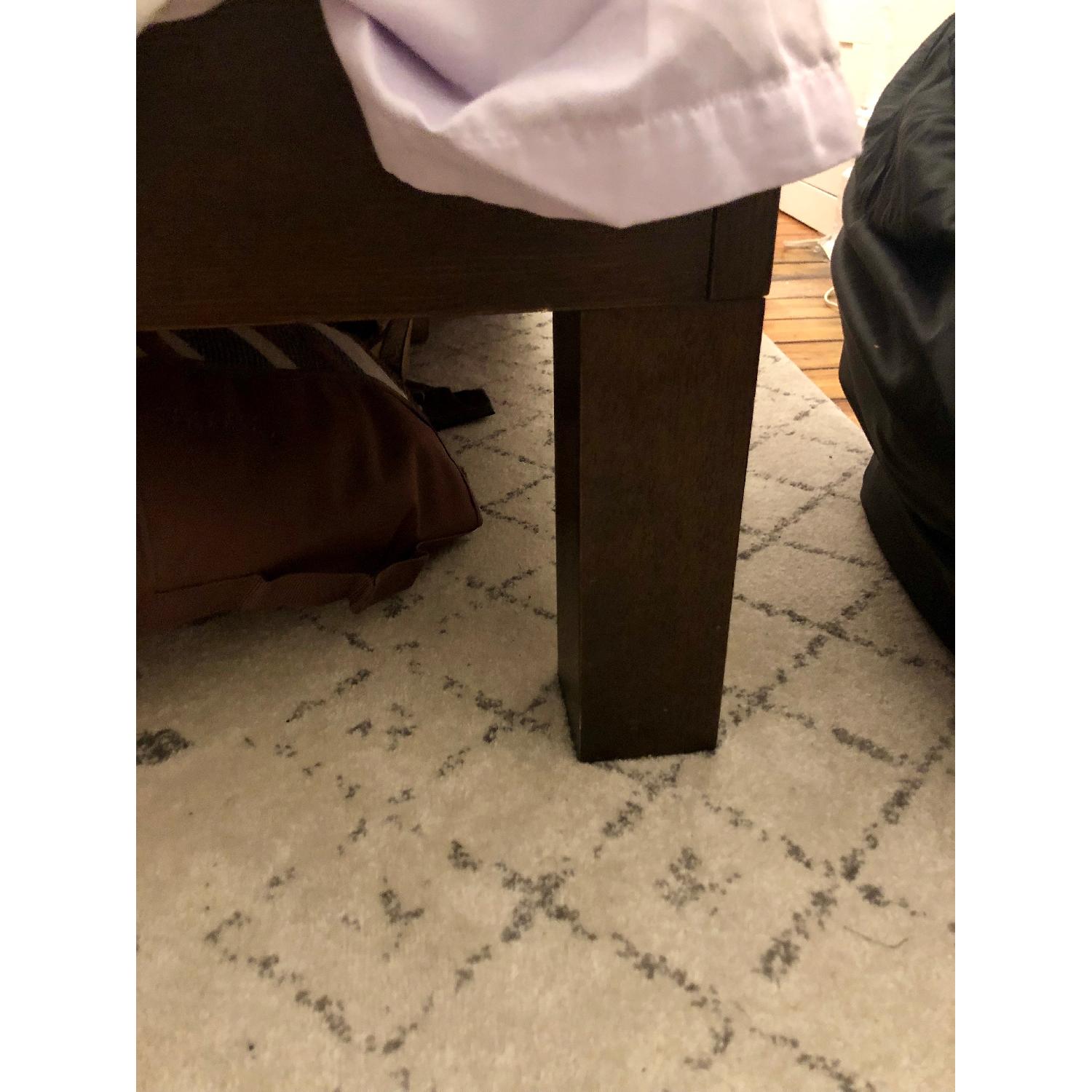 West Elm Bed Frame w/ Dark Grey Grid-Tufted Headboard - image-1