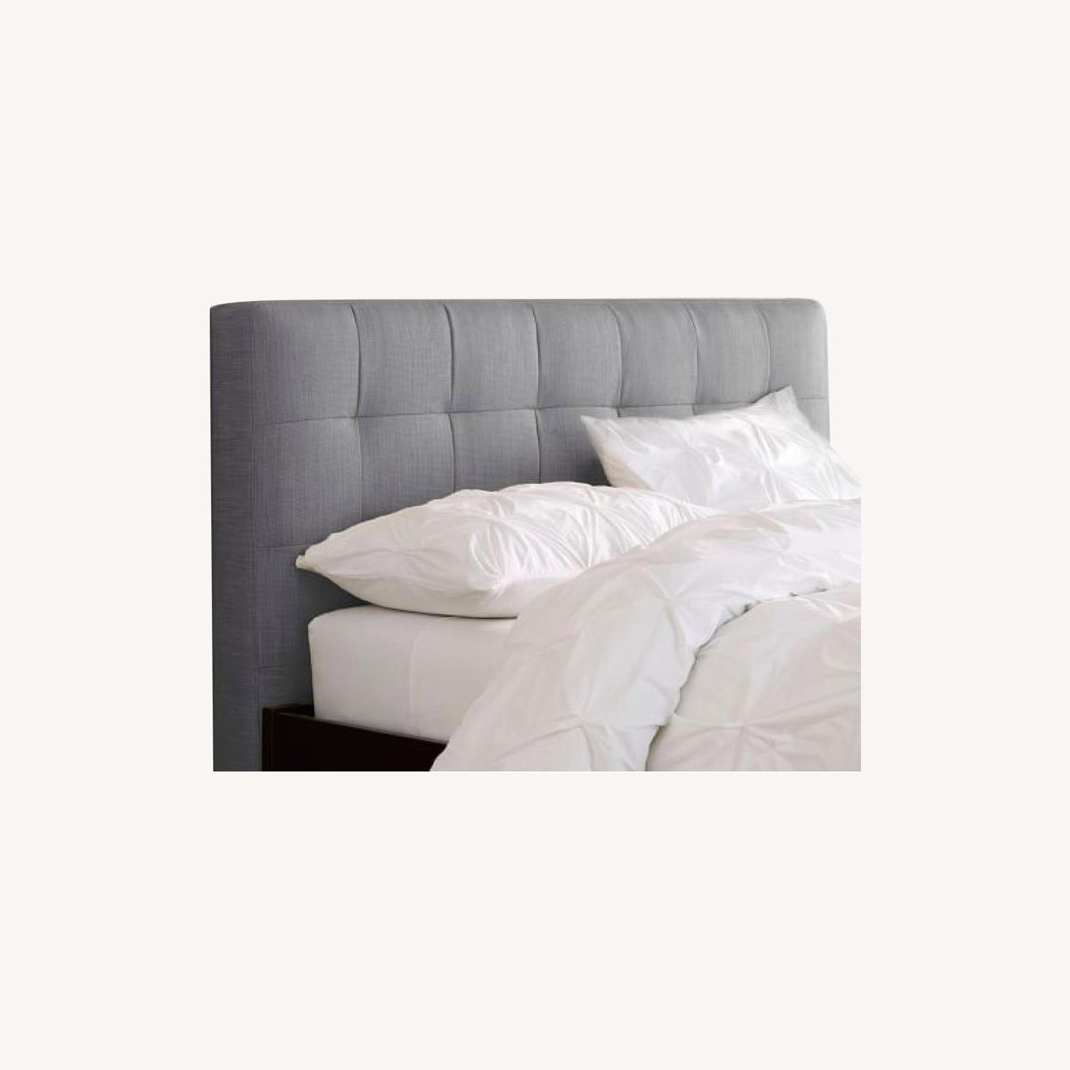 West Elm Bed Frame w/ Dark Grey GridTufted Headboard AptDeco