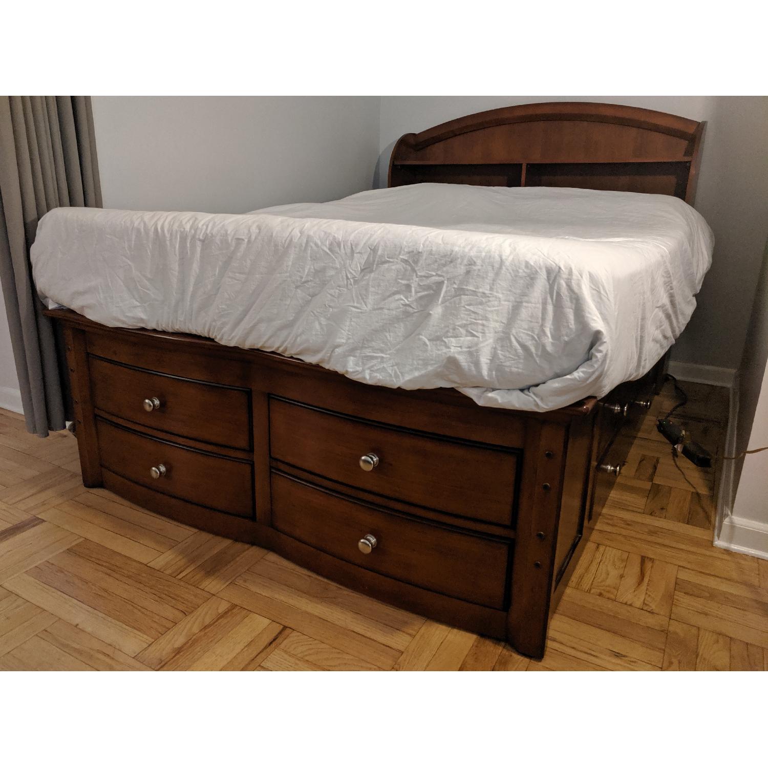 Raymour & Flanigan Cherry Full Storage Bed AptDeco