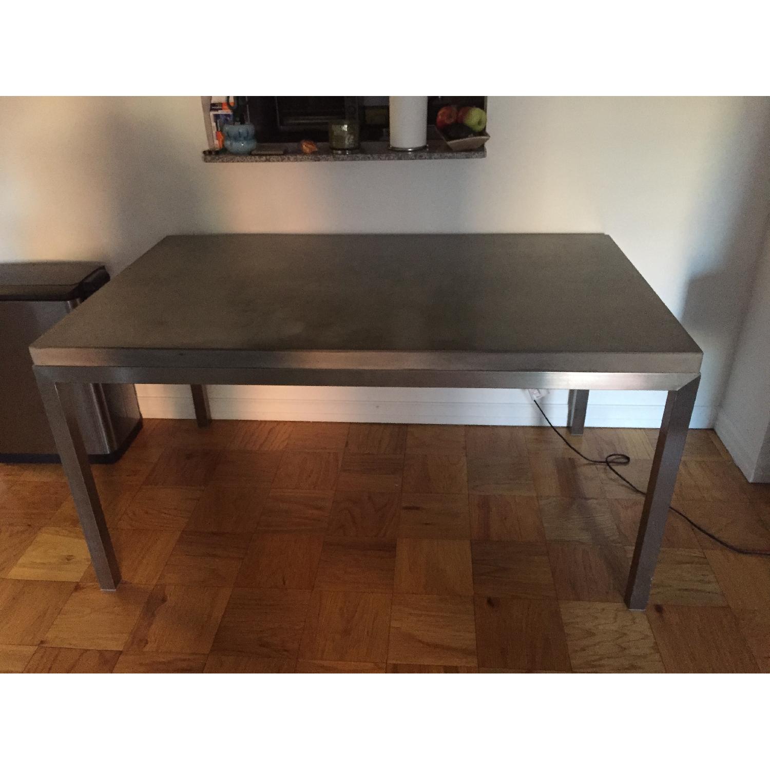 Crate & Barrel Parsons Concrete Dining Table AptDeco