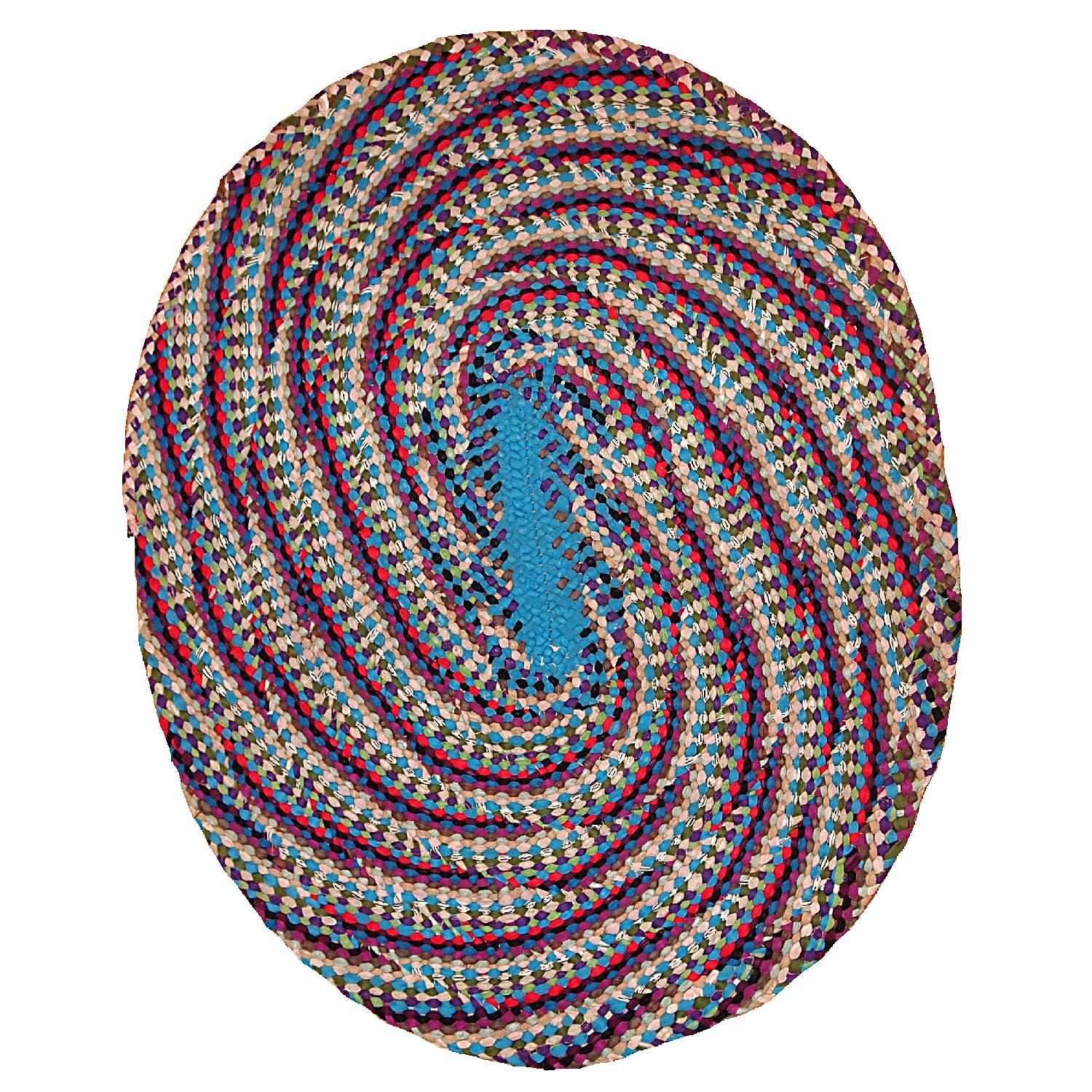 Handmade Vintage American Braided Rug AptDeco