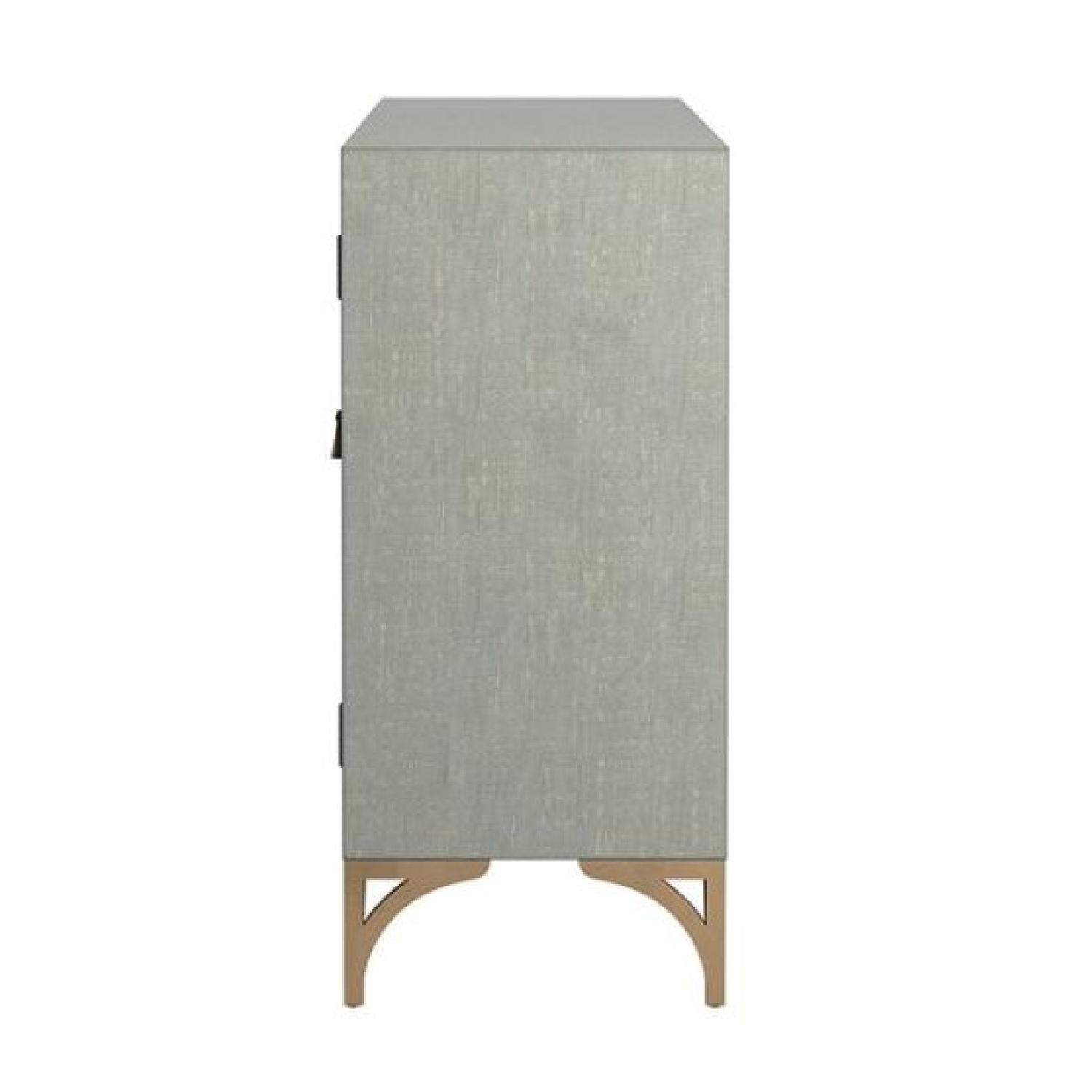 Contemporary Accent In Grey Green w/ Bronze Hardware AptDeco