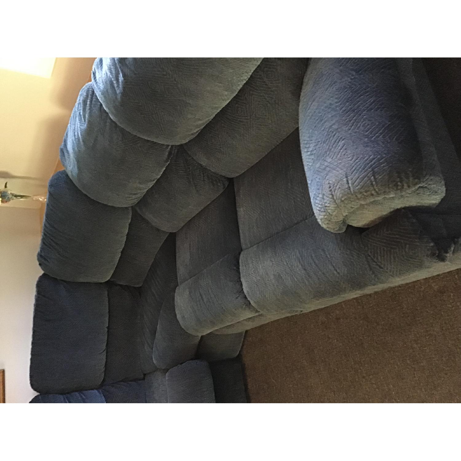 Blue Fabric Sleeper Sectional Sofa - image-3