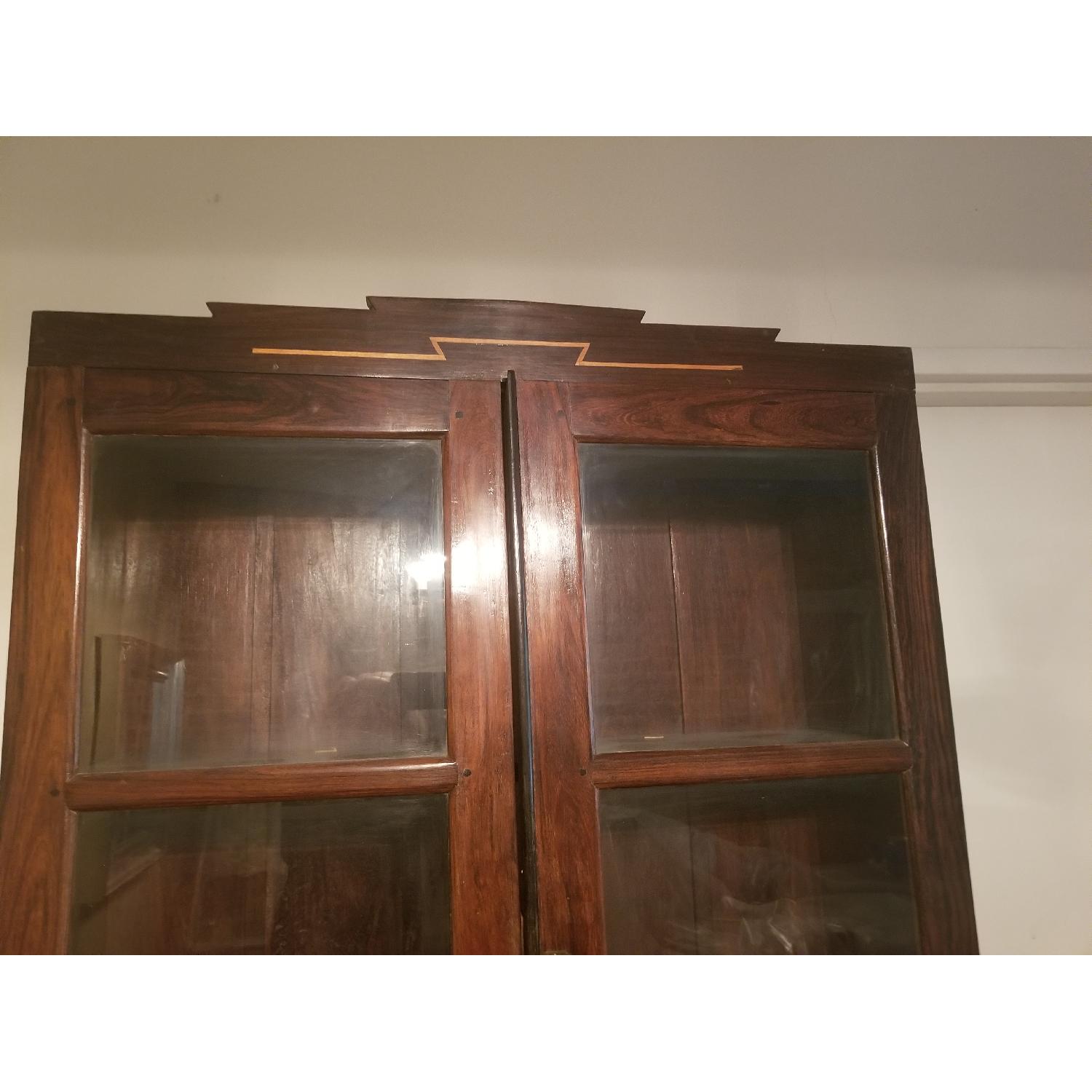 Antique Deco Mahogany & Glass Cabinet - image-3