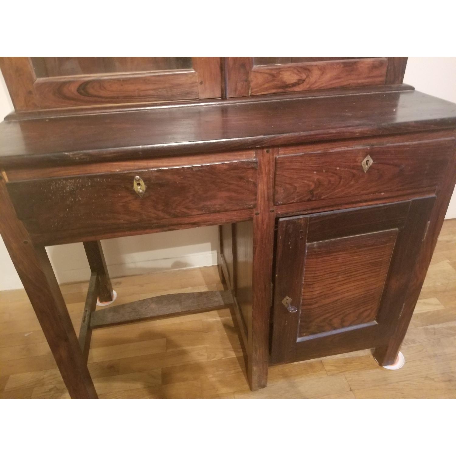 Antique Deco Mahogany & Glass Cabinet - image-4