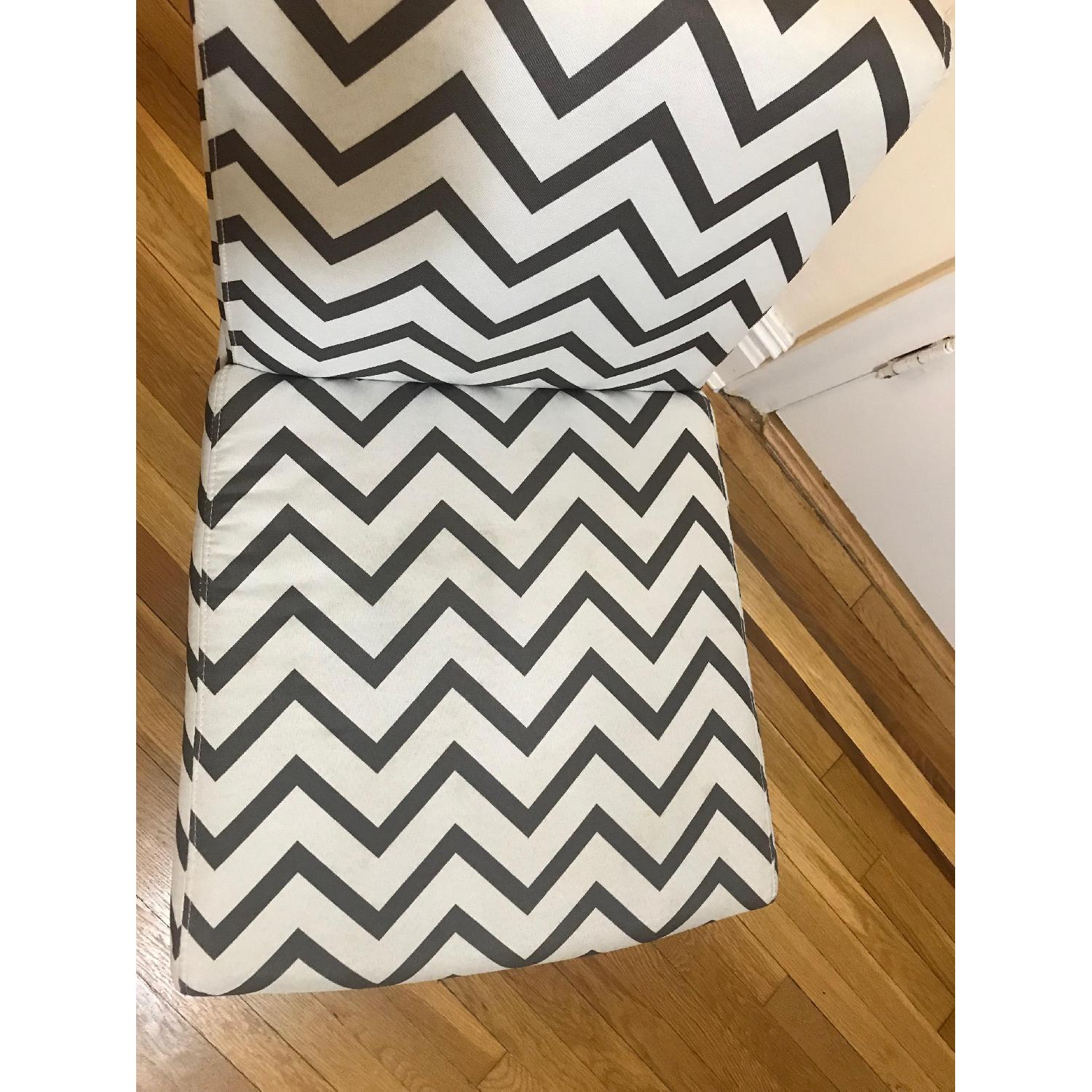 Black & White Striped Pattern Armless Accent Chair - image-3