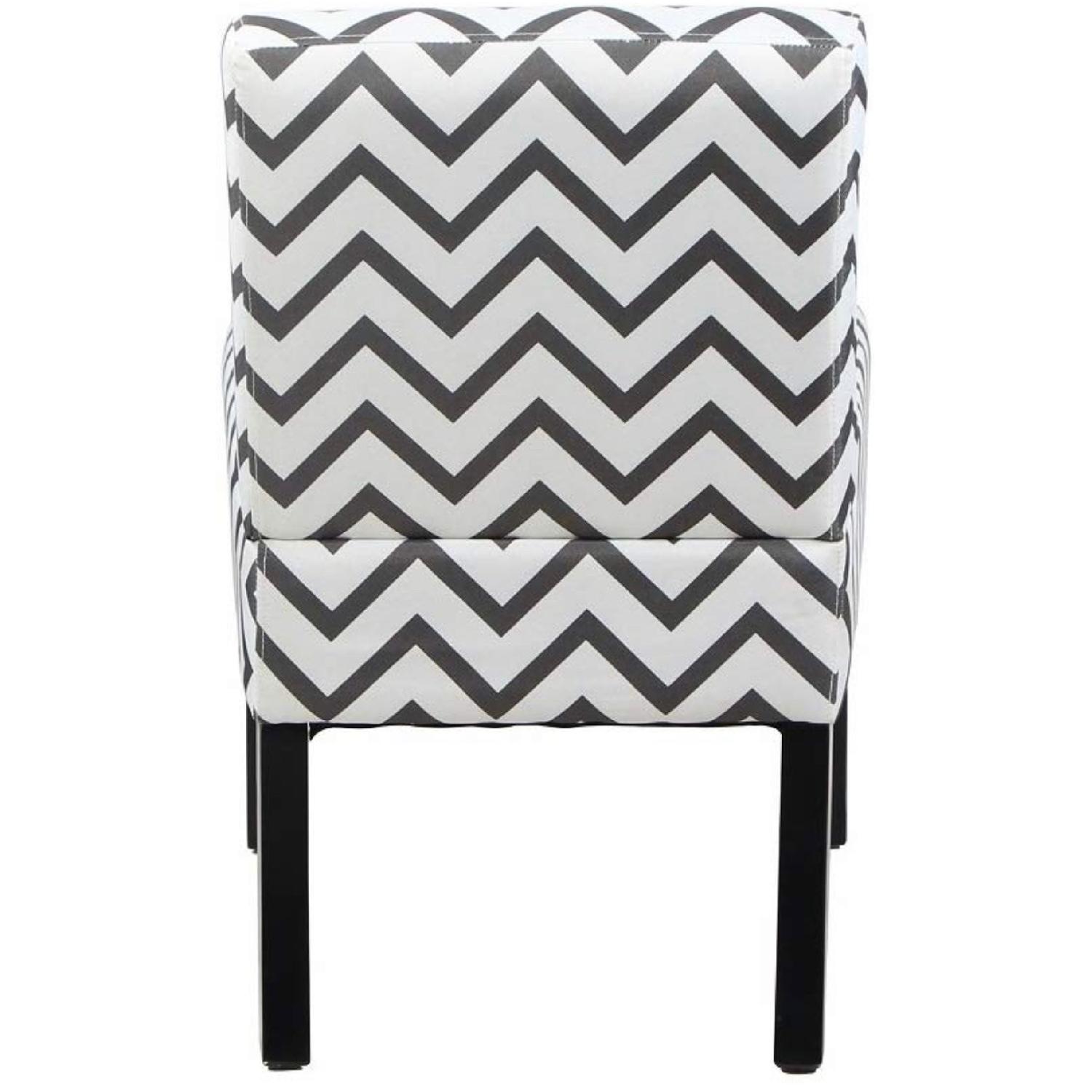 Black & White Striped Pattern Armless Accent Chair - image-6