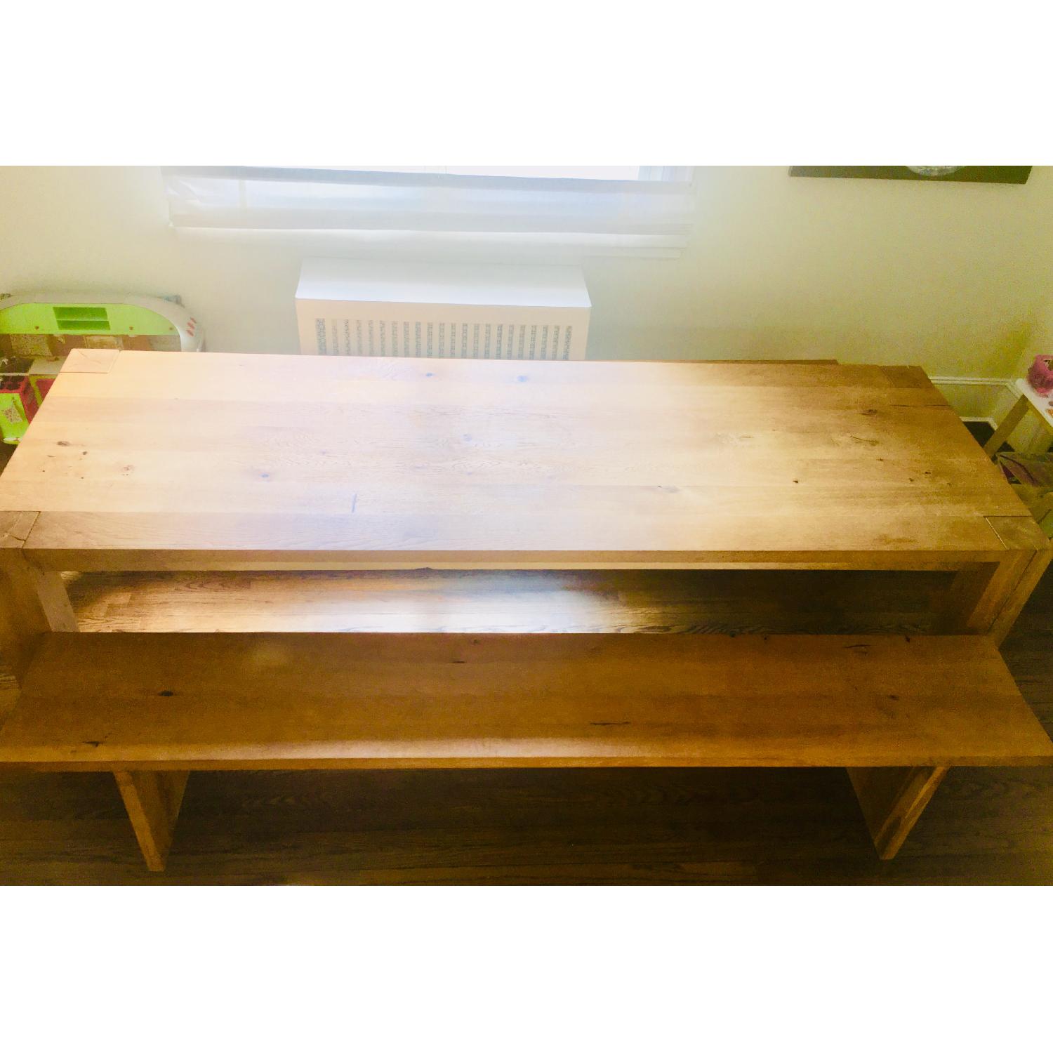 E15 Bigfoot Oak Table w/ 2 Taro Benches - image-1