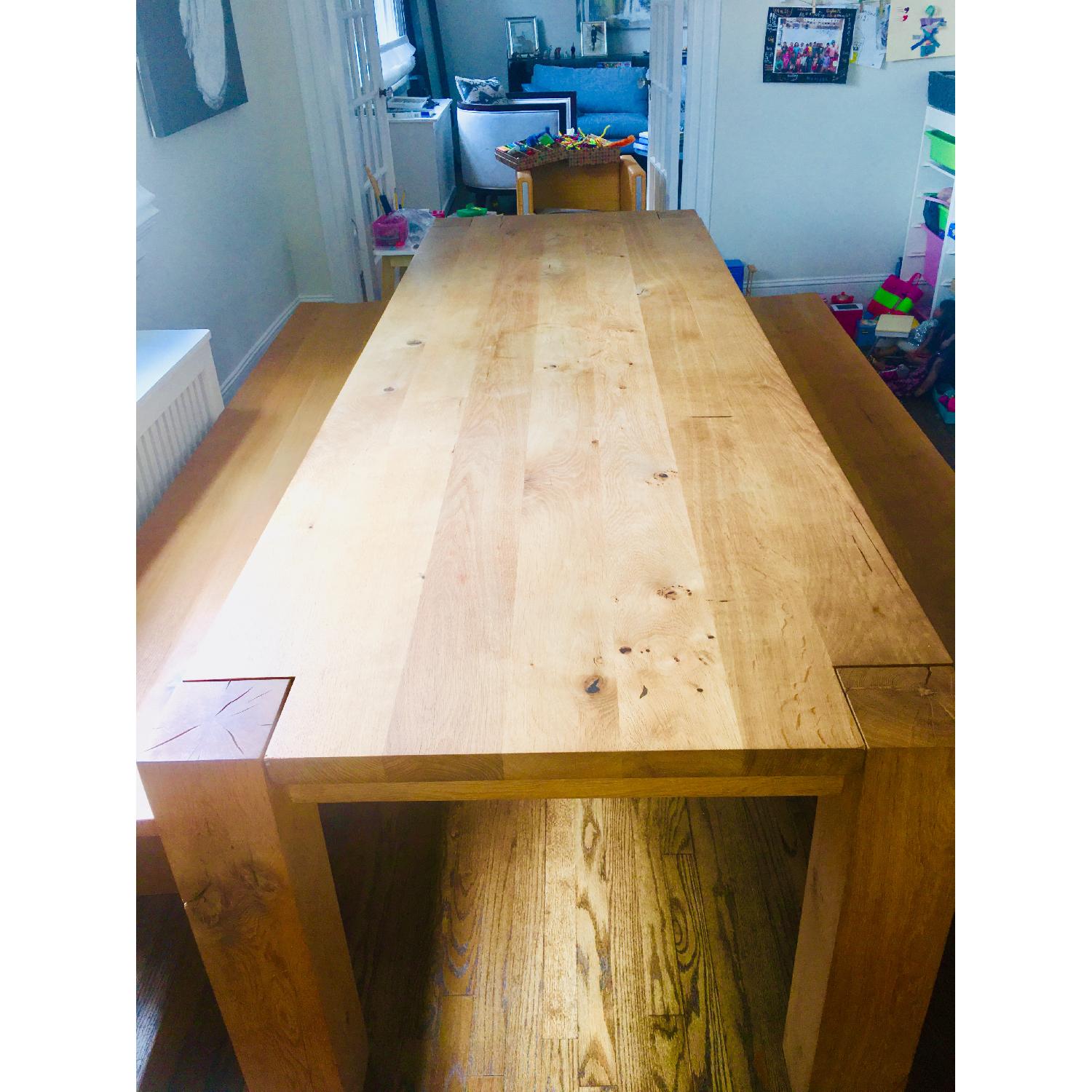 E15 Bigfoot Oak Table w/ 2 Taro Benches - image-6